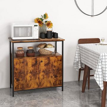 KOMFOTTEU Sideboard Küchenschrank, mit Ablage, Buffetschrank Holz