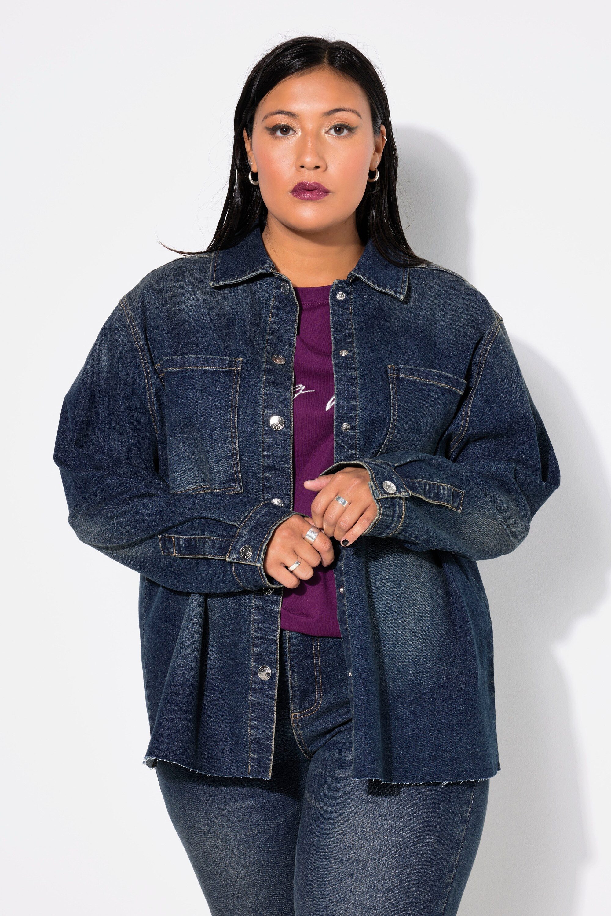 Studio Untold Hemdbluse Jeanshemd Oversize Shape günstig online kaufen