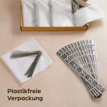 Praknu Taubenspikes Taubenabwehr auf dem Balkon - Stacheln aus Edelstahl - 3m Vogelabwehr, 24,5x8x9,5 cm, 12er Set, Taubenschutz - Einfache Montage für Dach, Balkon und Zäune