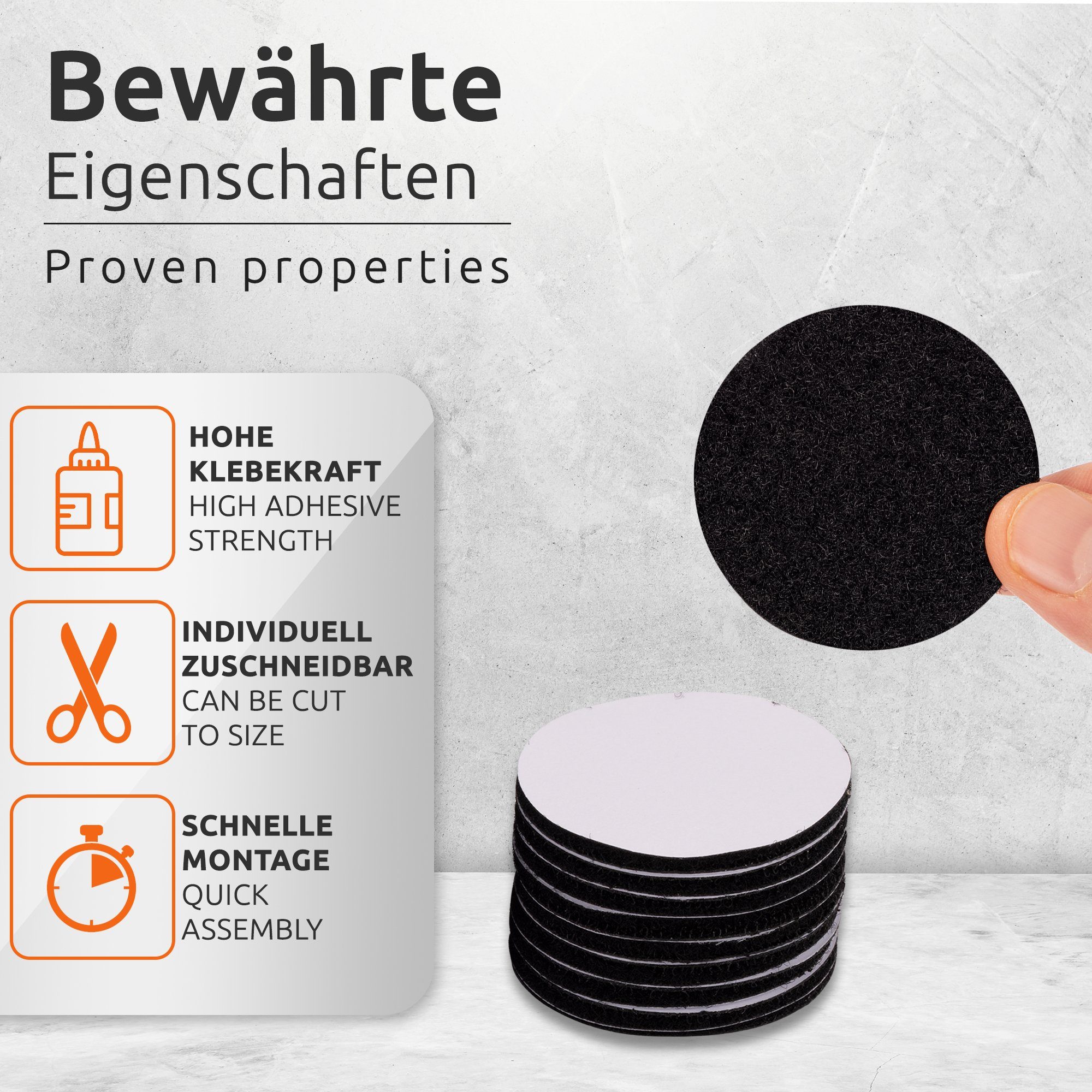 ECENCE Klett-Klebepad 18x Klett Klebepads rund günstig online kaufen