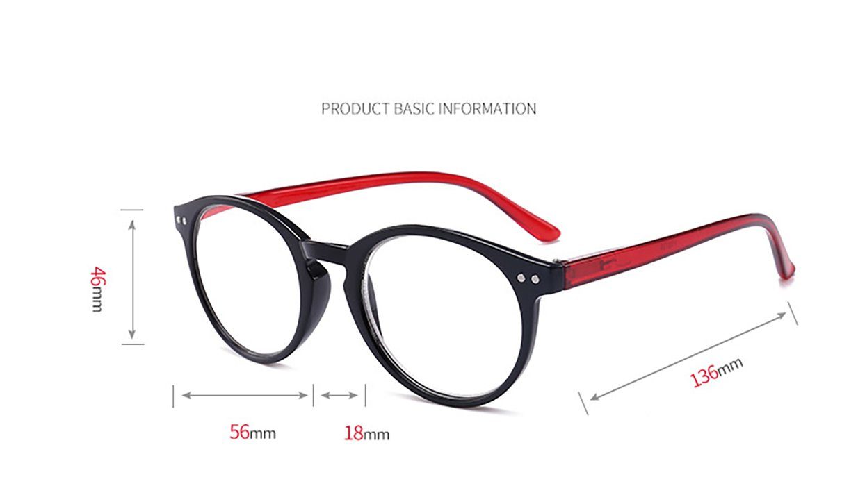 presbyopische Rahmen rot bedruckte blaue PACIEA Gläser Lesebrille anti Mode