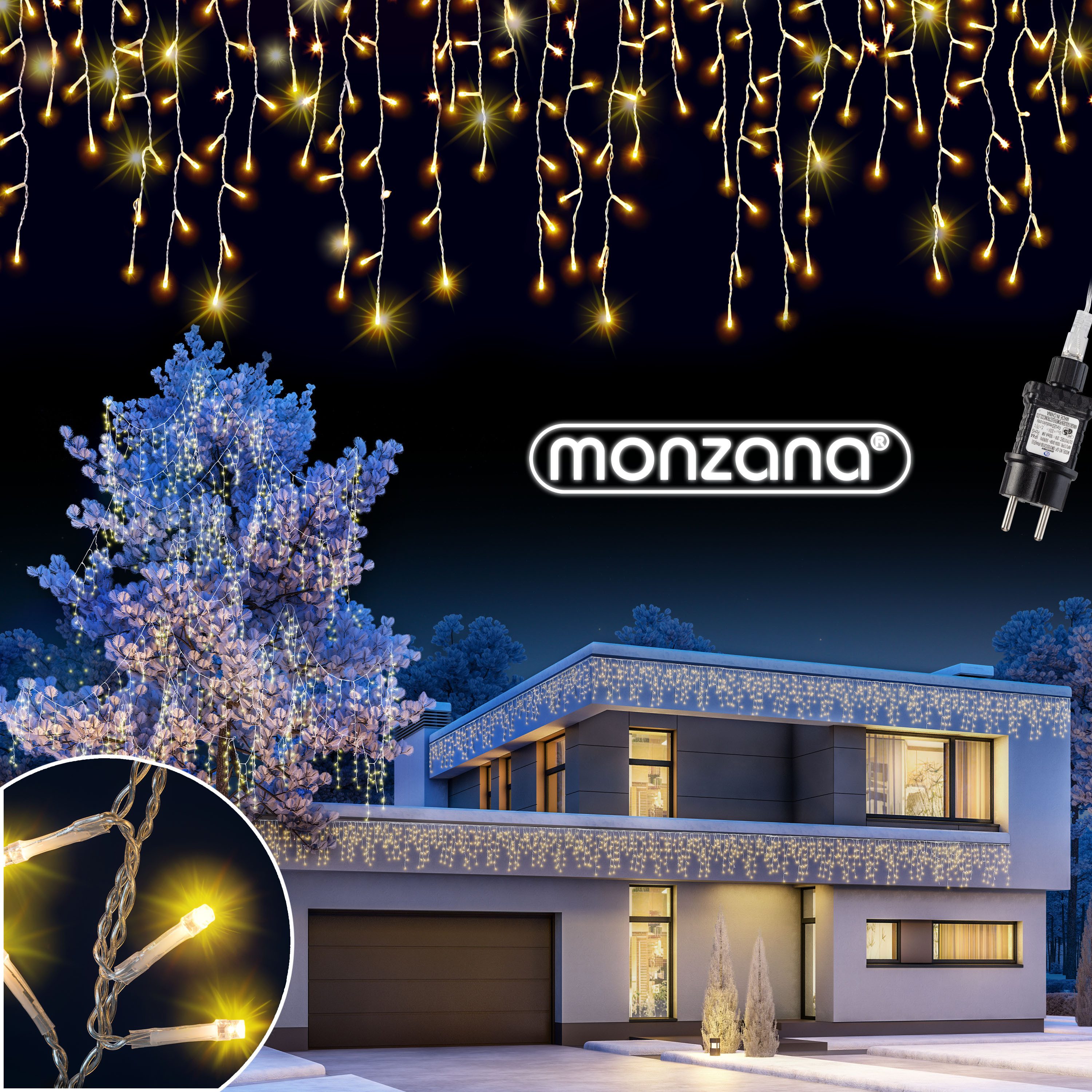 monzana Lichterkette Monzana, Lichterkette 600 LED Stromsparend IP44 Regenl günstig online kaufen