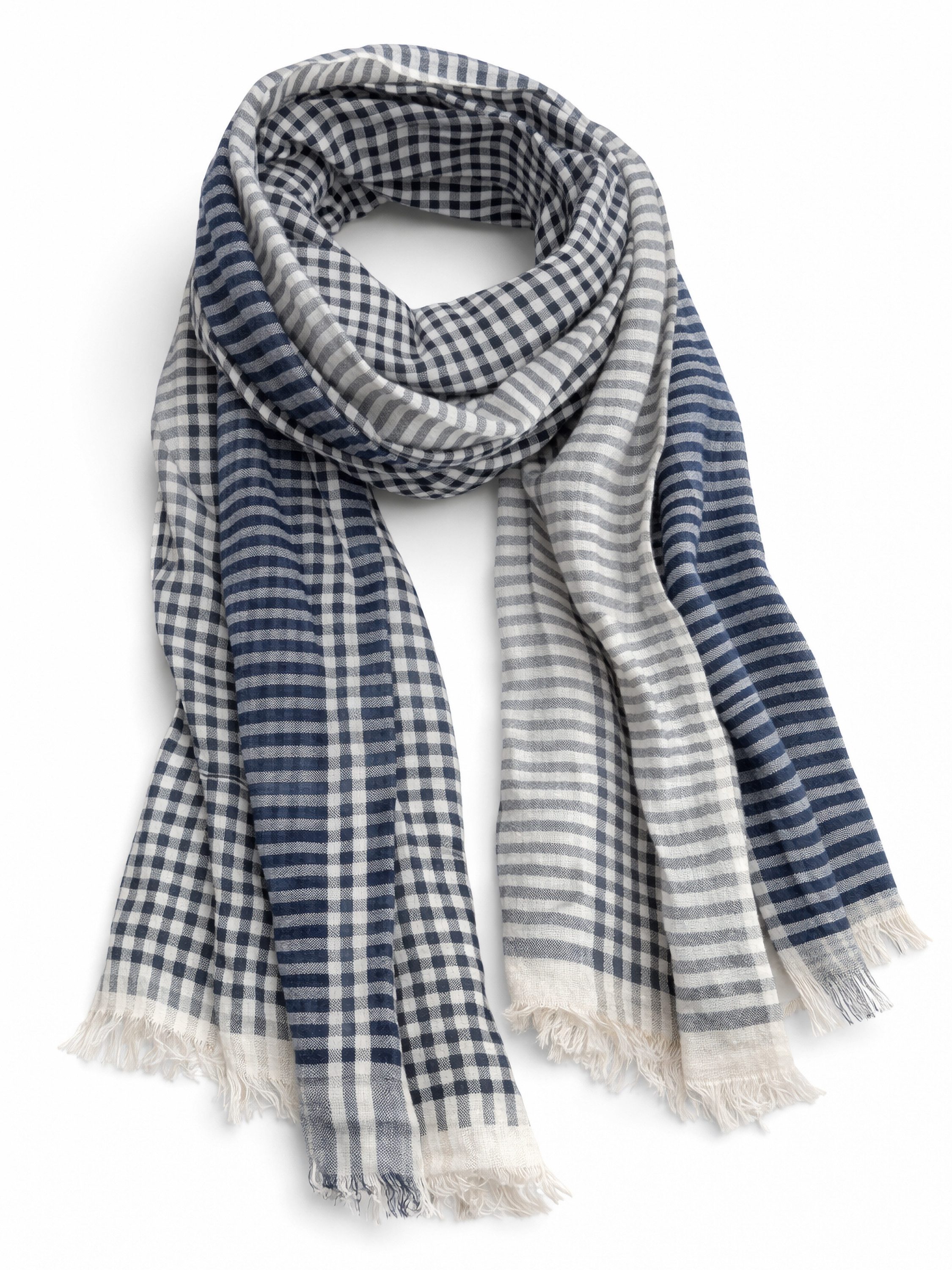 COLLEZIONE ALESSANDRO Modeschal Nordeney, gestreift, blau-weiß-schwarz