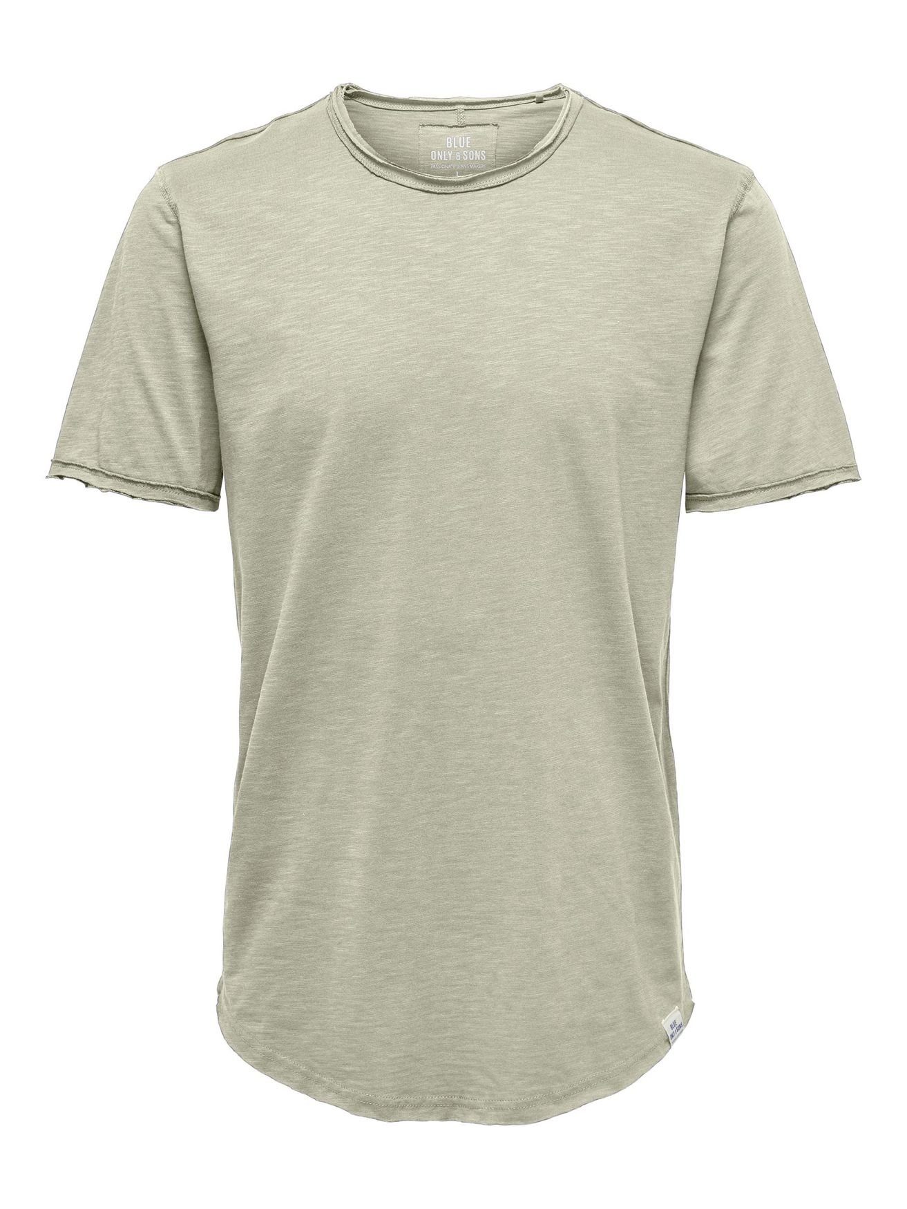 ONLY & Langes T-Shirt ONSBENNE Einfarbiges Grau Basic Rundhals in 4783 T-Shirt Shirt Kurzarm SONS