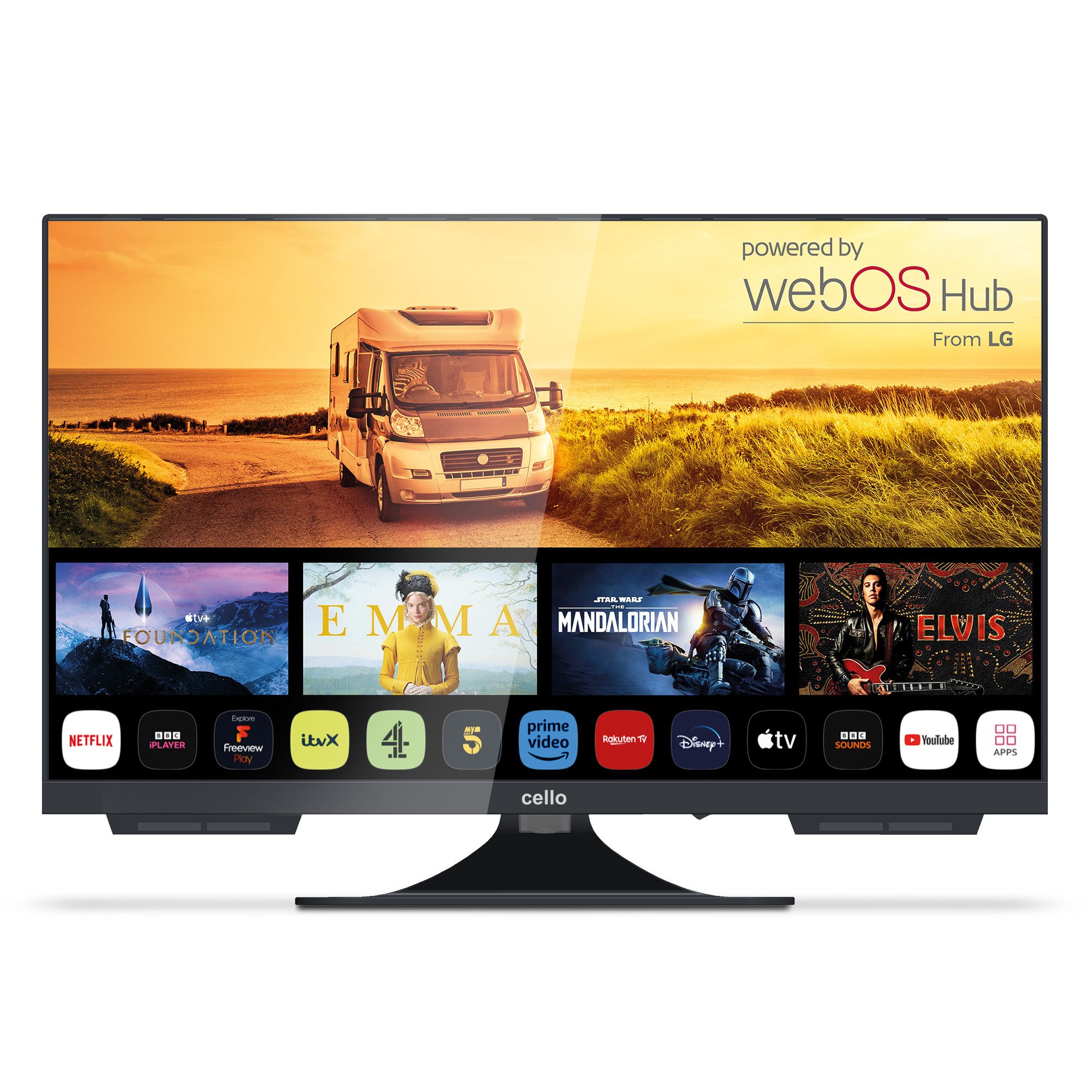 Cello 22 Zoll Camping 12V Smart WebOS Traveller LED-Fernseher (55,9 cm/22 Zoll, 1920 × 1080 (Full HD), Smart-TV)