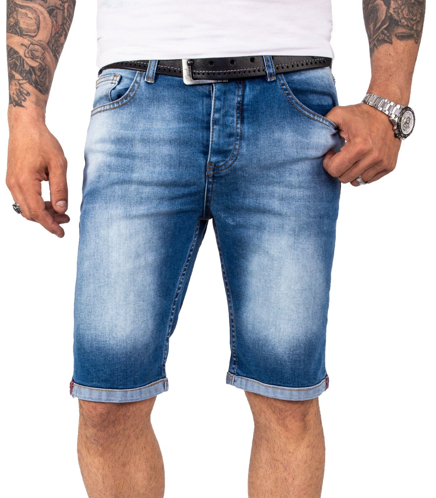 Rock Creek Jeansshorts Herren Shorts Denim Blau RC-2208