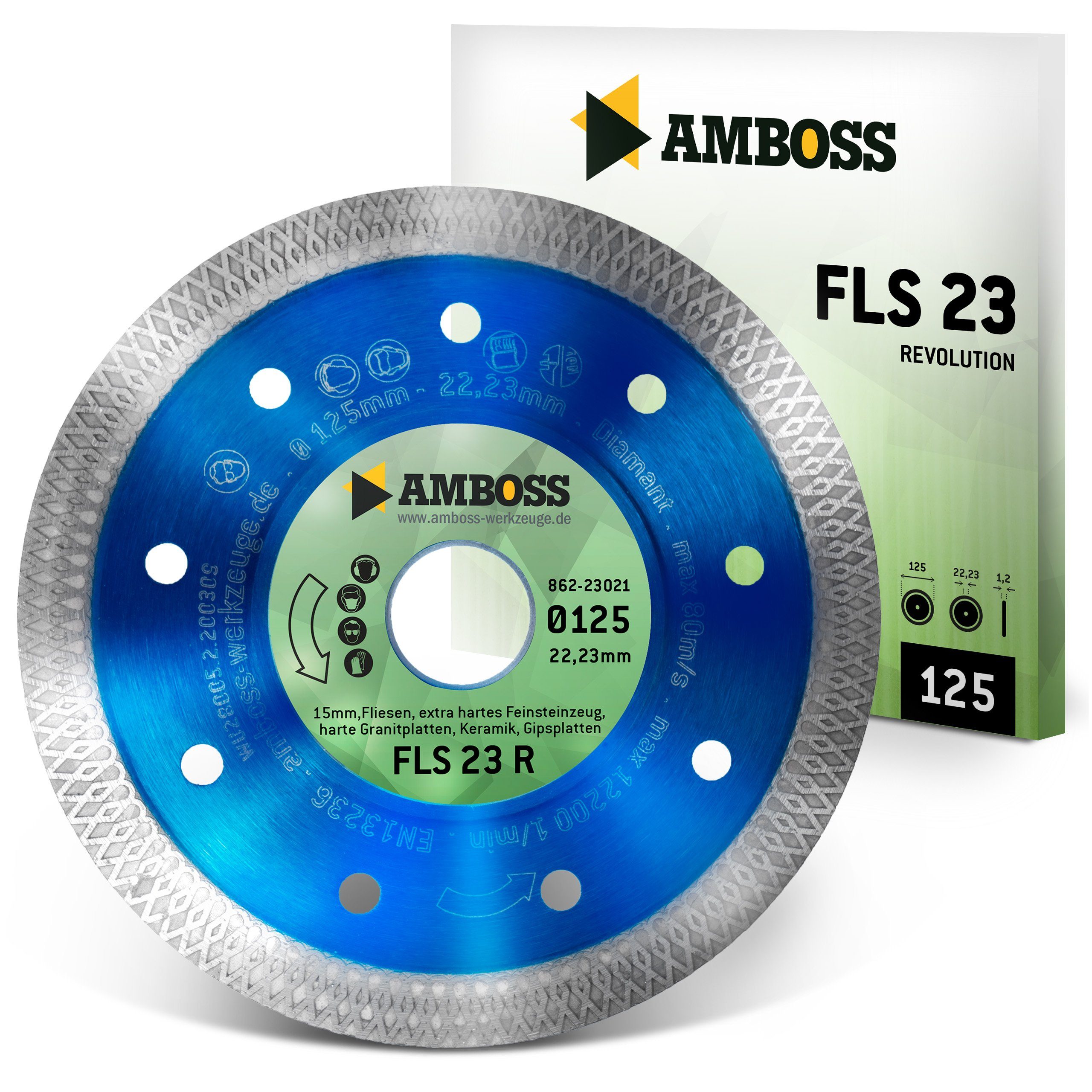 Amboss Werkzeuge Diamanttrennscheibe FLS 23R Diamant Trennscheibe 125 x 1.4 x 22.2