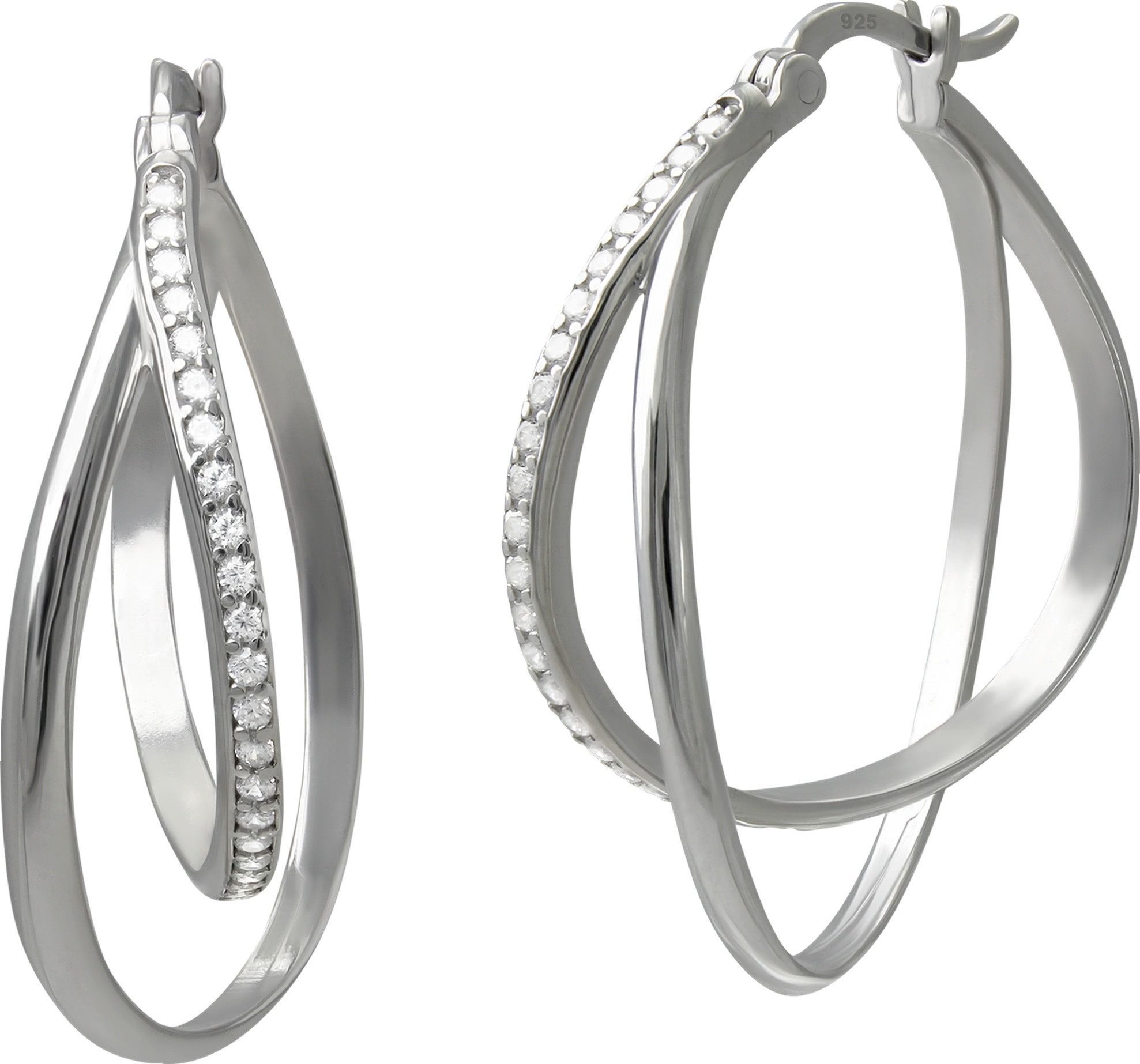 SilberDream Paar Creolen SilberDream Creole Double Zirkonia 925 (Creolen), günstig online kaufen
