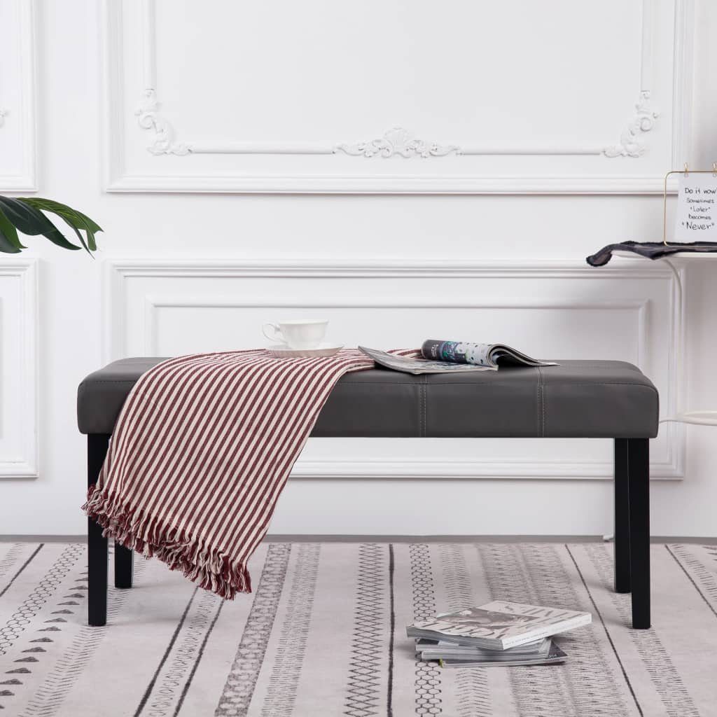 furnicato Truhenbank Sitzbank 106 cm Grau günstig online kaufen