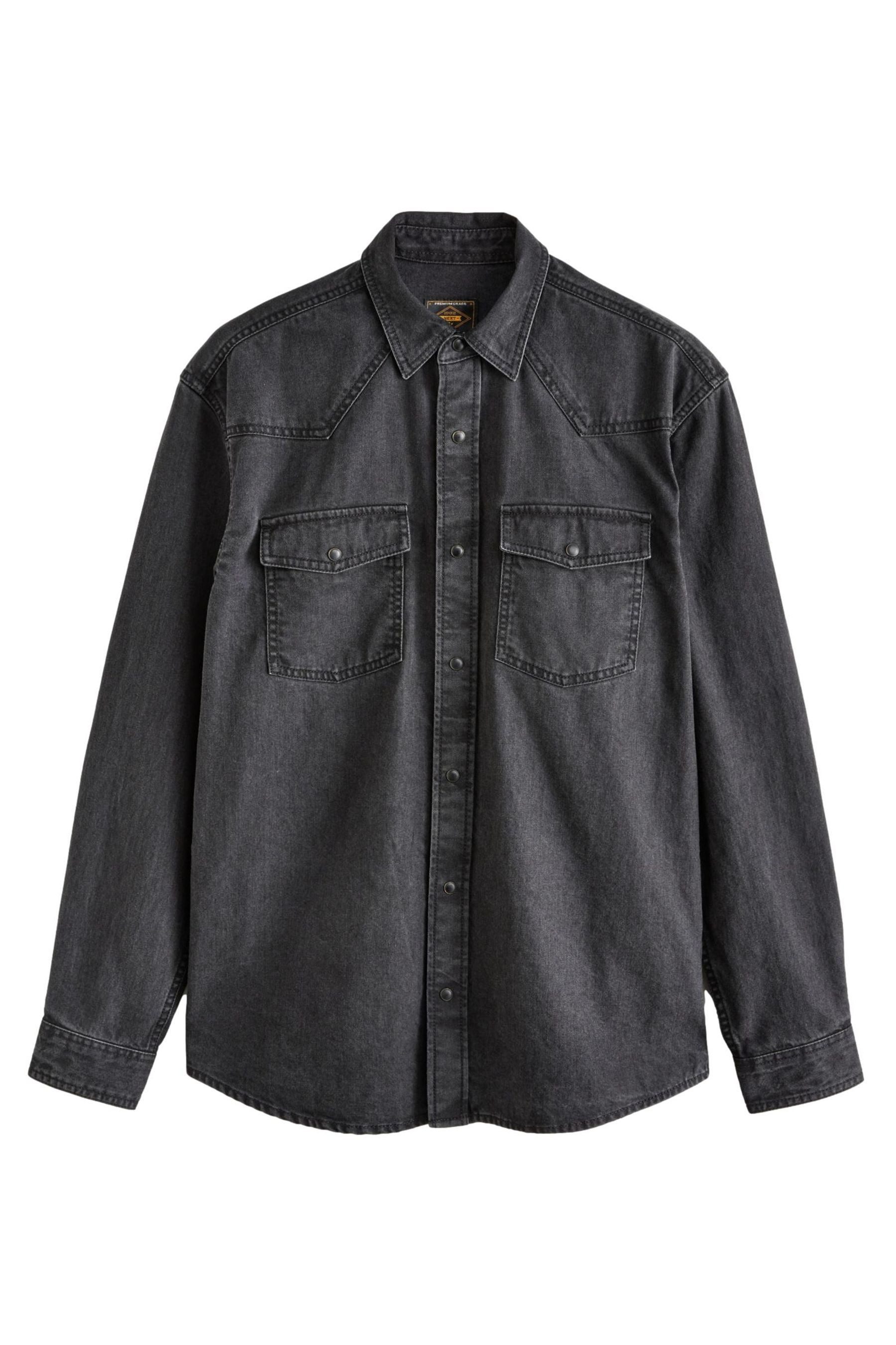 Jeanshemd Langärmeliges Denim-Westernhemd aus Baumwolle