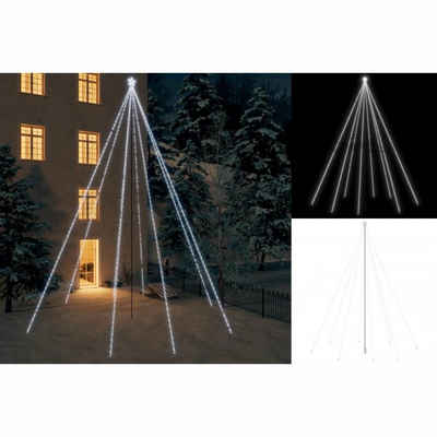 vidaXL Künstlicher Weihnachtsbaum Weihnachtsbaum-Lichterkette Indoor Outdoor 1300 LED Kaltweiß 8m