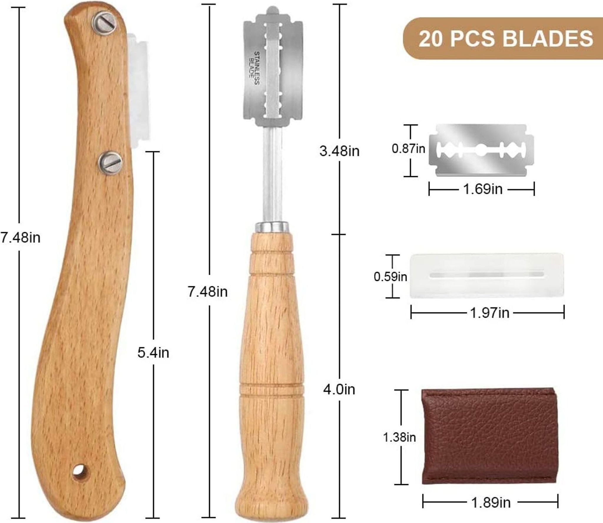 FELIXLEO Brotmesser Bäckermesser Brot Scoring Tool Set Teigmesser mit 20 Rasierklingen