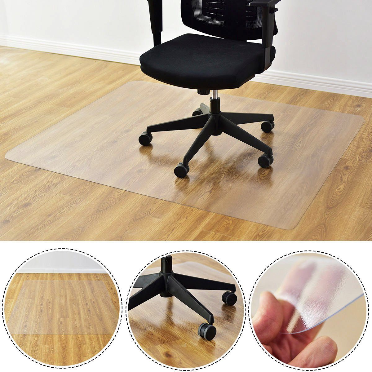 COSTWAY Bodenschutzmatte, für Laminat, Parkett, 120x150cm, transparent