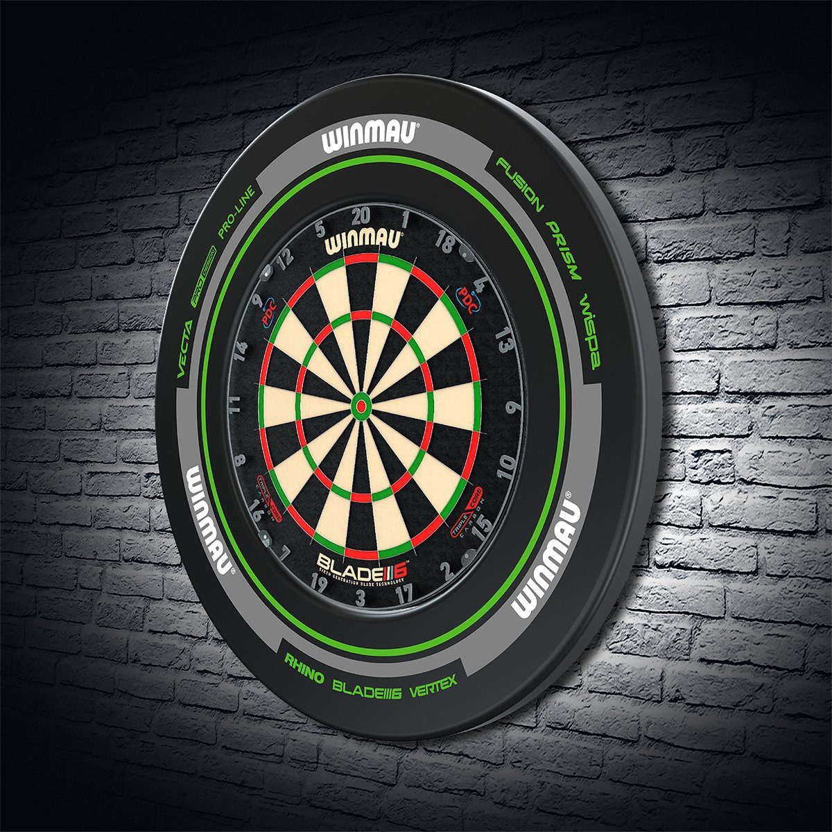 Winmau Dart-Wandschutz Surround Advance black/green 4455, Dartscheibe Dart Scheibe Darts