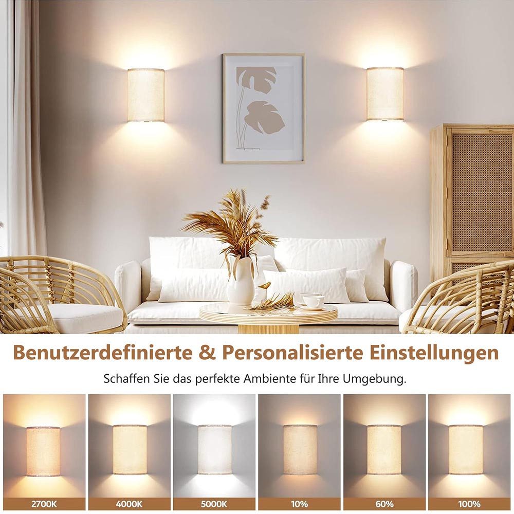 Sunicol LED Wandleuchte Batterie Wandleuchten mit Fernbedienung, Warmes Wei günstig online kaufen