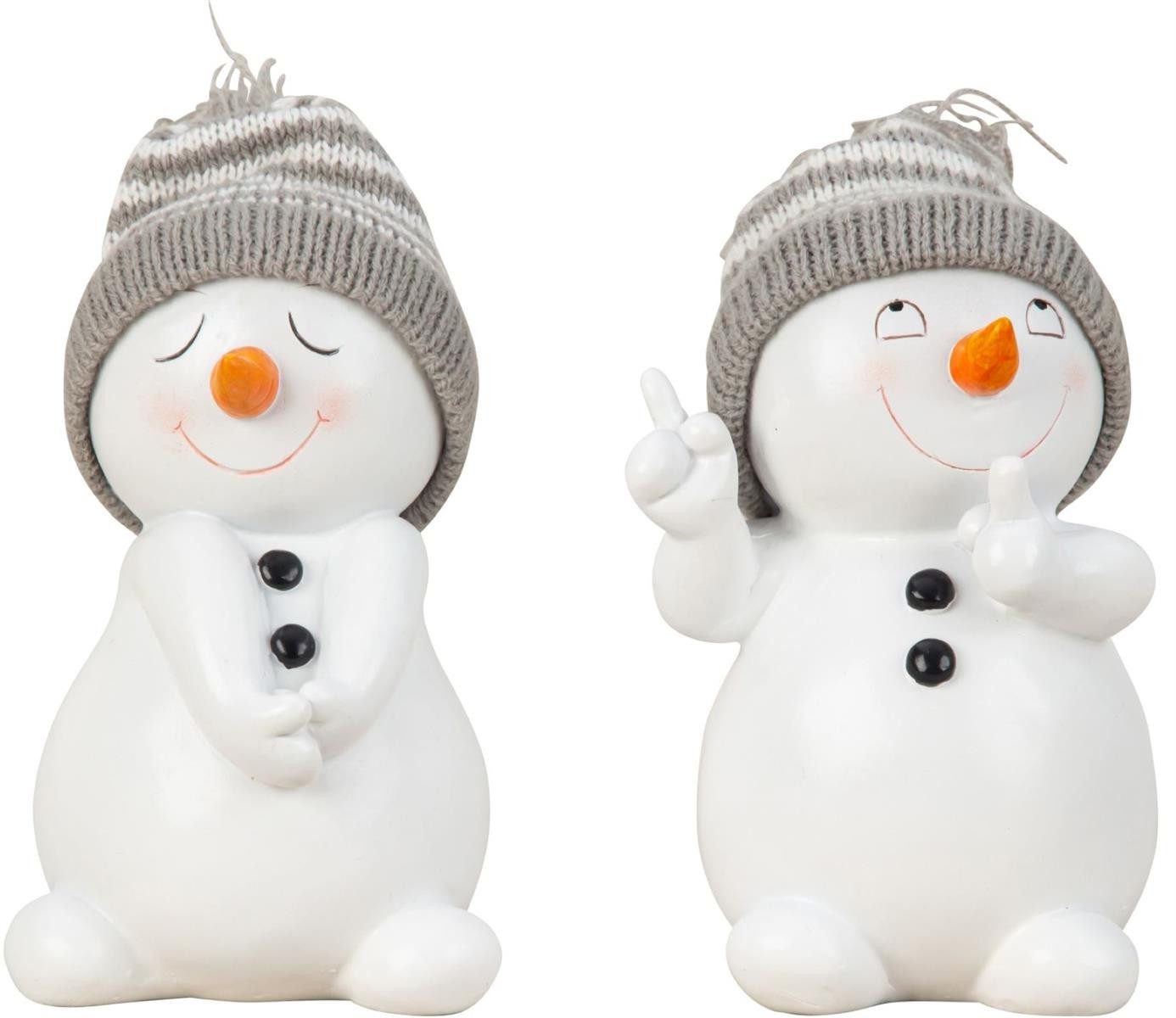 Geschenkestadl Schneemann 2 Stück Schneemann Figur Strickmütze 15cm Winterd günstig online kaufen