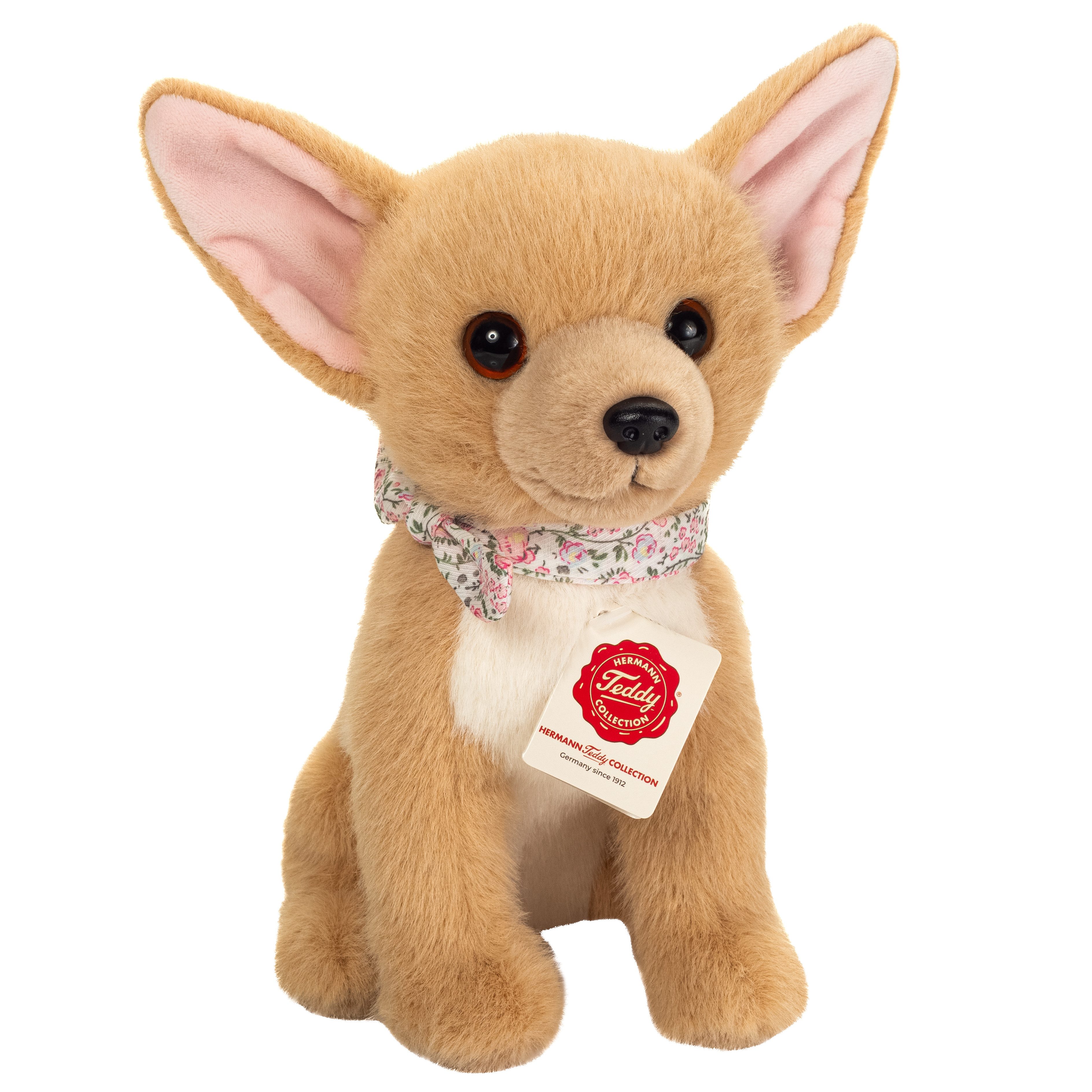 Teddy Hermann® Kuscheltier Chihuahua, sitzend, 25 cm, zum Teil aus recyceltem Material