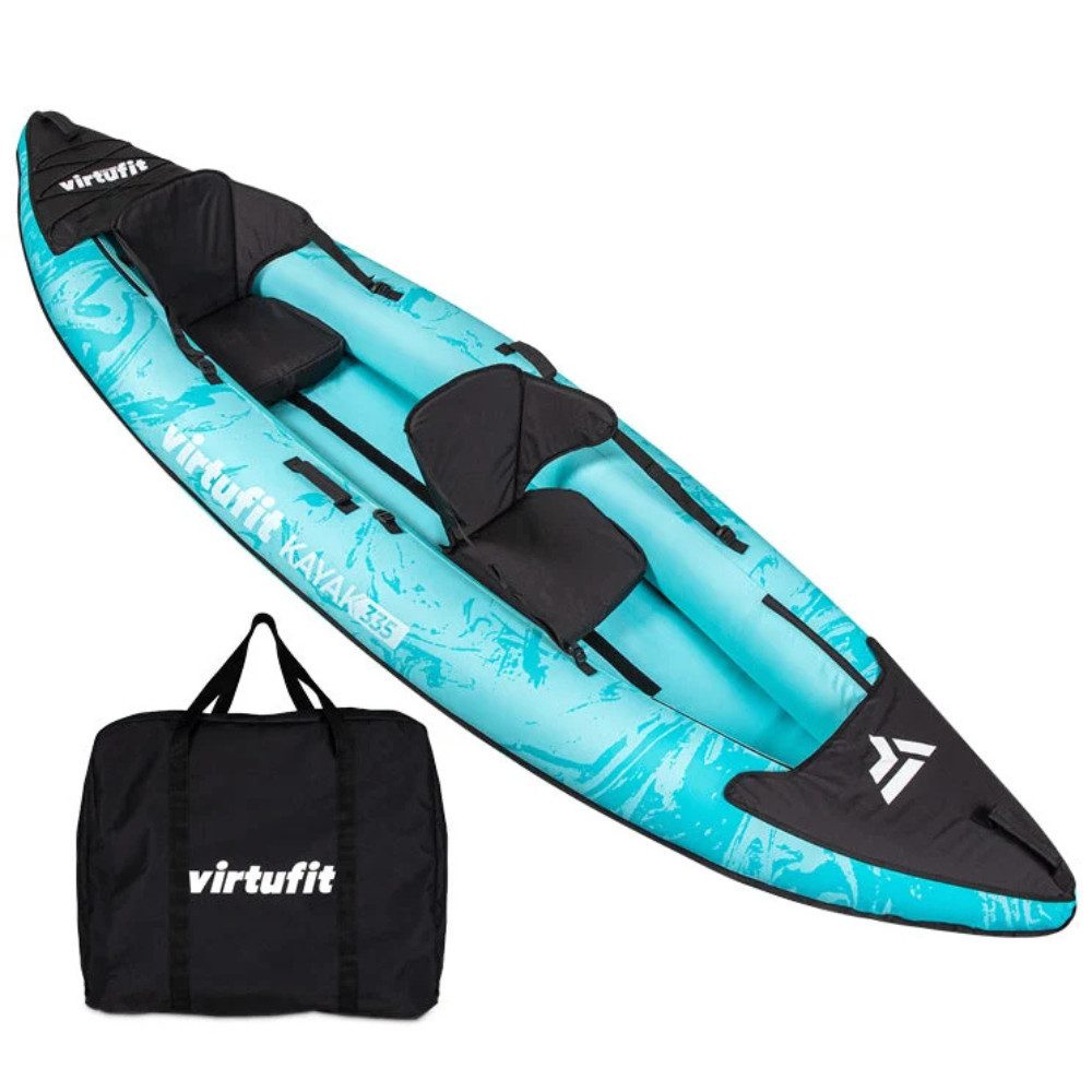VirtuFit Sit-on-Top Kajak VirtuFit Kayak 335 aufblasbares 2-Personen-Kajak Türkis mit Sitzen