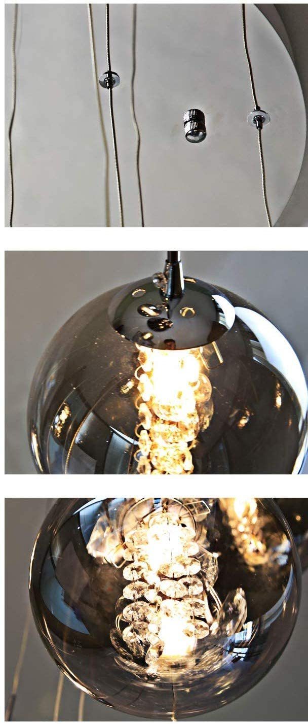 ZMH Pendelleuchte LED Höhenverstellbar Kronleuchter Glas günstig online kaufen