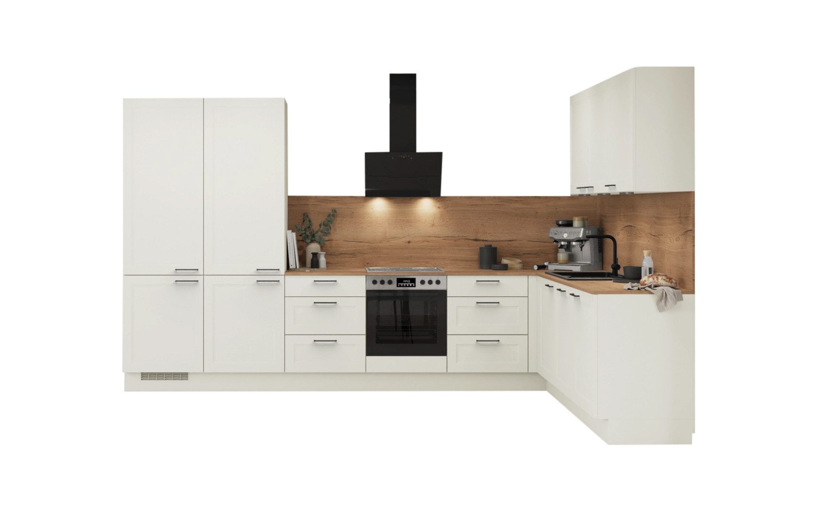 nobilia® Winkelküche Bergen, individuell anpassbar, gratis Küchenplanung mit Profis, (Breite 613.2 cm), vormontiert, wahlw. mit E-Geräten, inkl. Lieferung