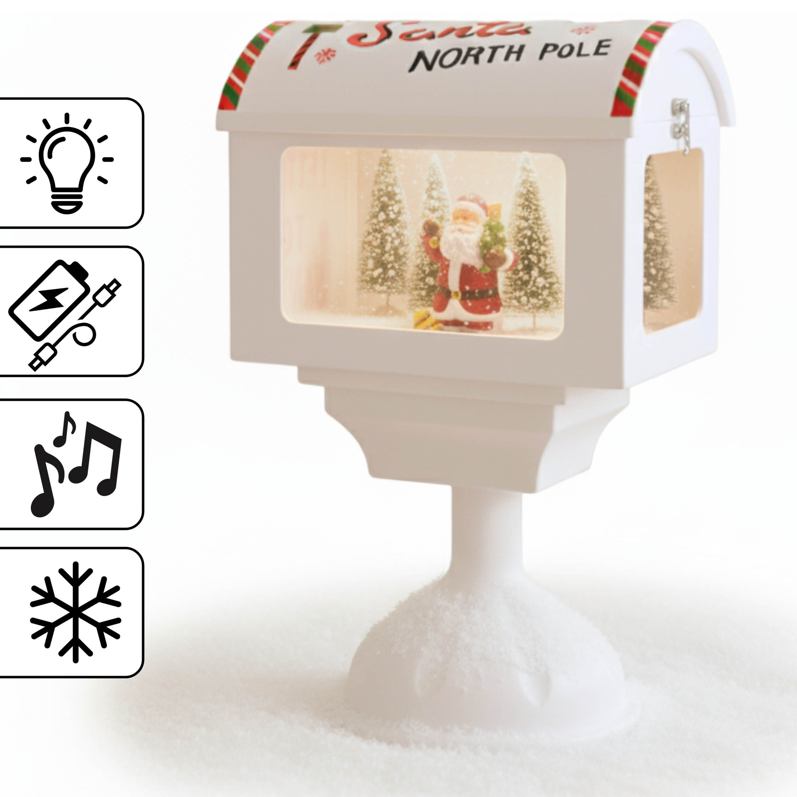 Sarcia.eu Weihnachtsfigur Weihnachts-Briefkasten Weiß, LED-Spieluhr, 27x20x günstig online kaufen