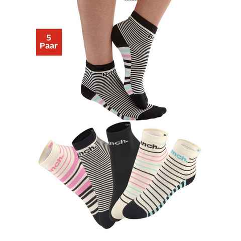 Bench. Kurzsocken (Set, 5-Paar) im Streifendesign