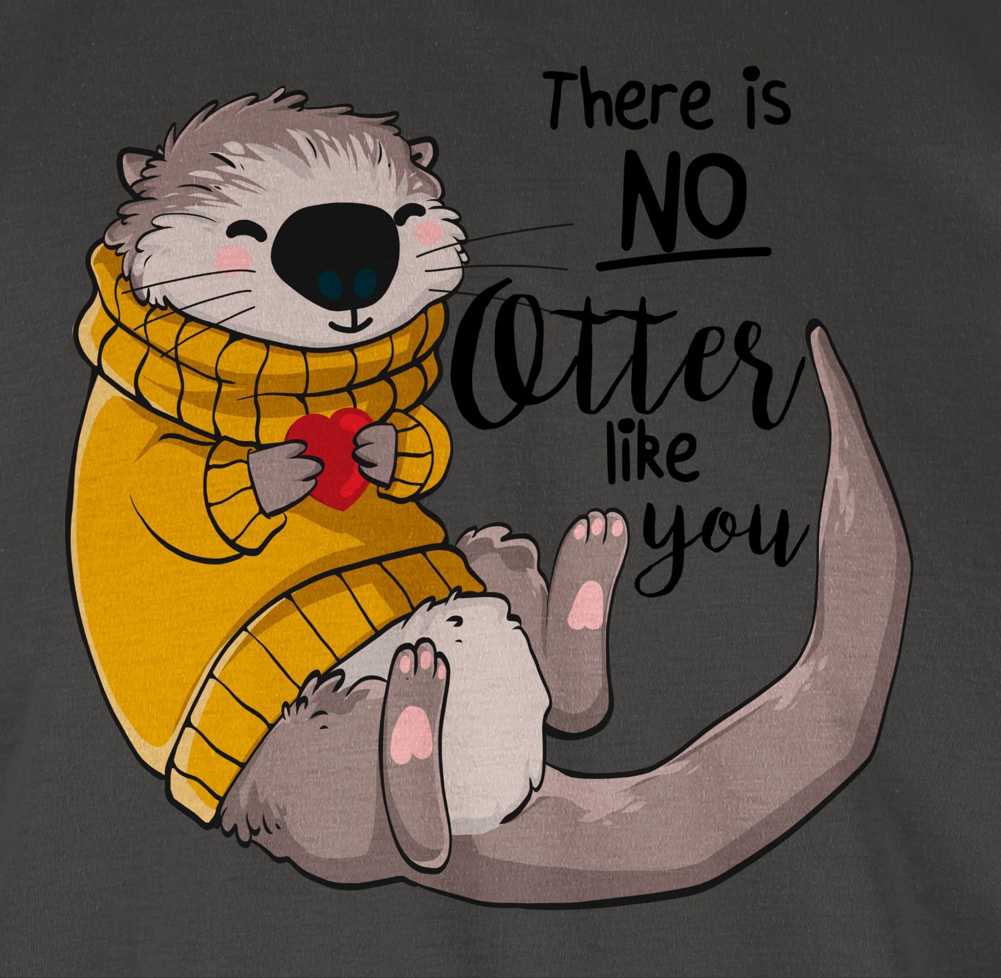 Shirtracer T-Shirt like Statement There 1 is Otter no Dunkelgrau Sprüche you