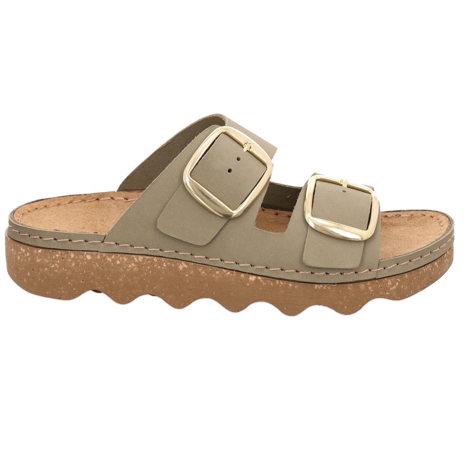 Rohde Foggia-D Pantolette Hausschuh, Sommerschuh, Strandschuh mit Plateausohle