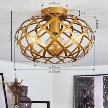 hofstein Deckenleuchte Goldfarbene Decken Leuchten Lampe Ess Wohn Schlaf Zimmer Beleuchtung