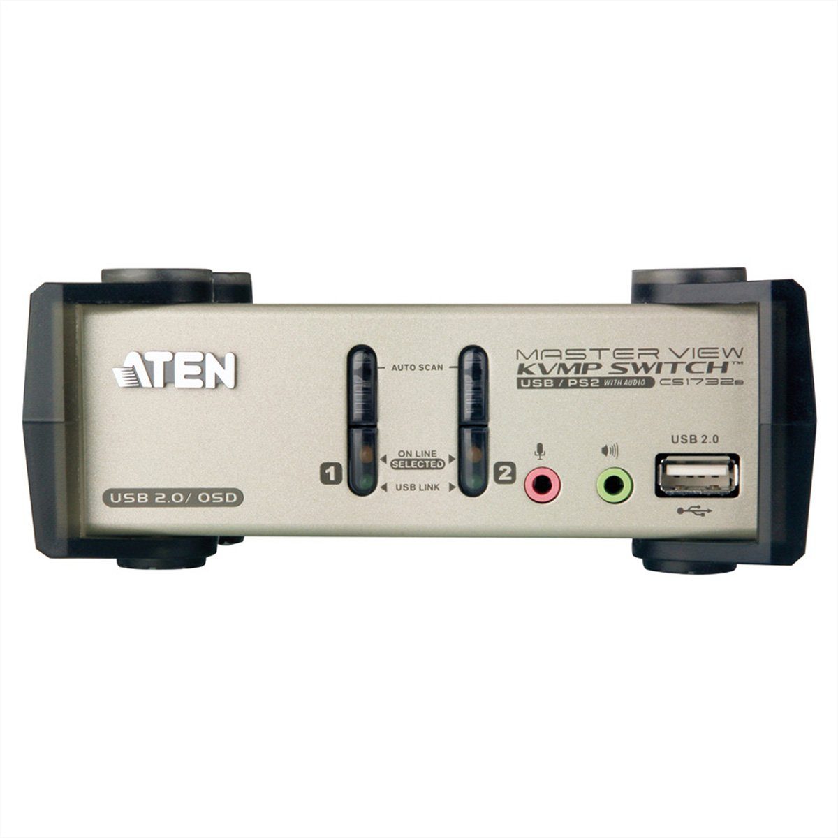 CS1732B KVM Switch VGA, PS/2-USB, Audio, USB-Hub, 2 Ports Computer-Adapter