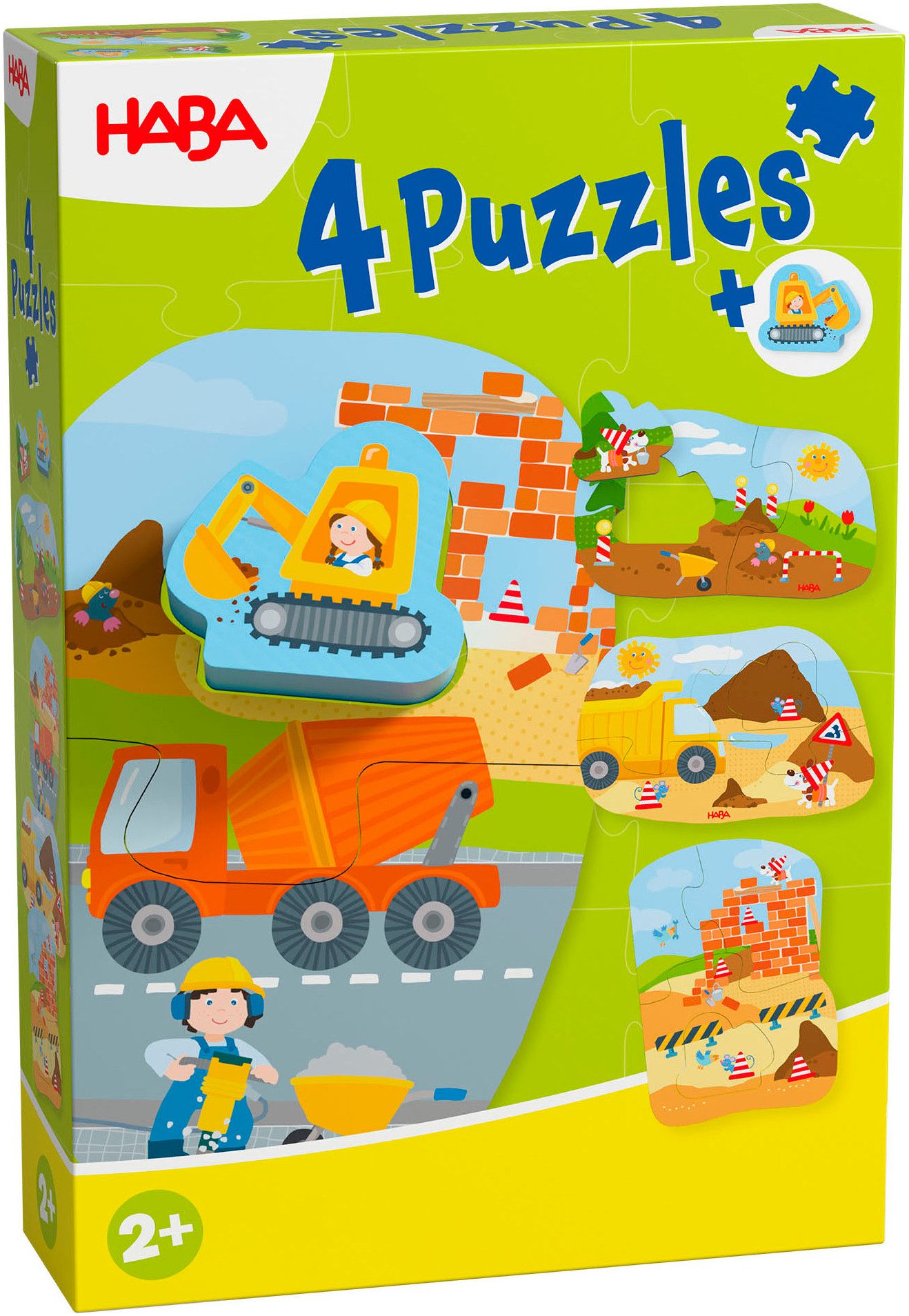 Haba Puzzle 4 erste Puzzles Baustelle, 14 Puzzleteile günstig online kaufen