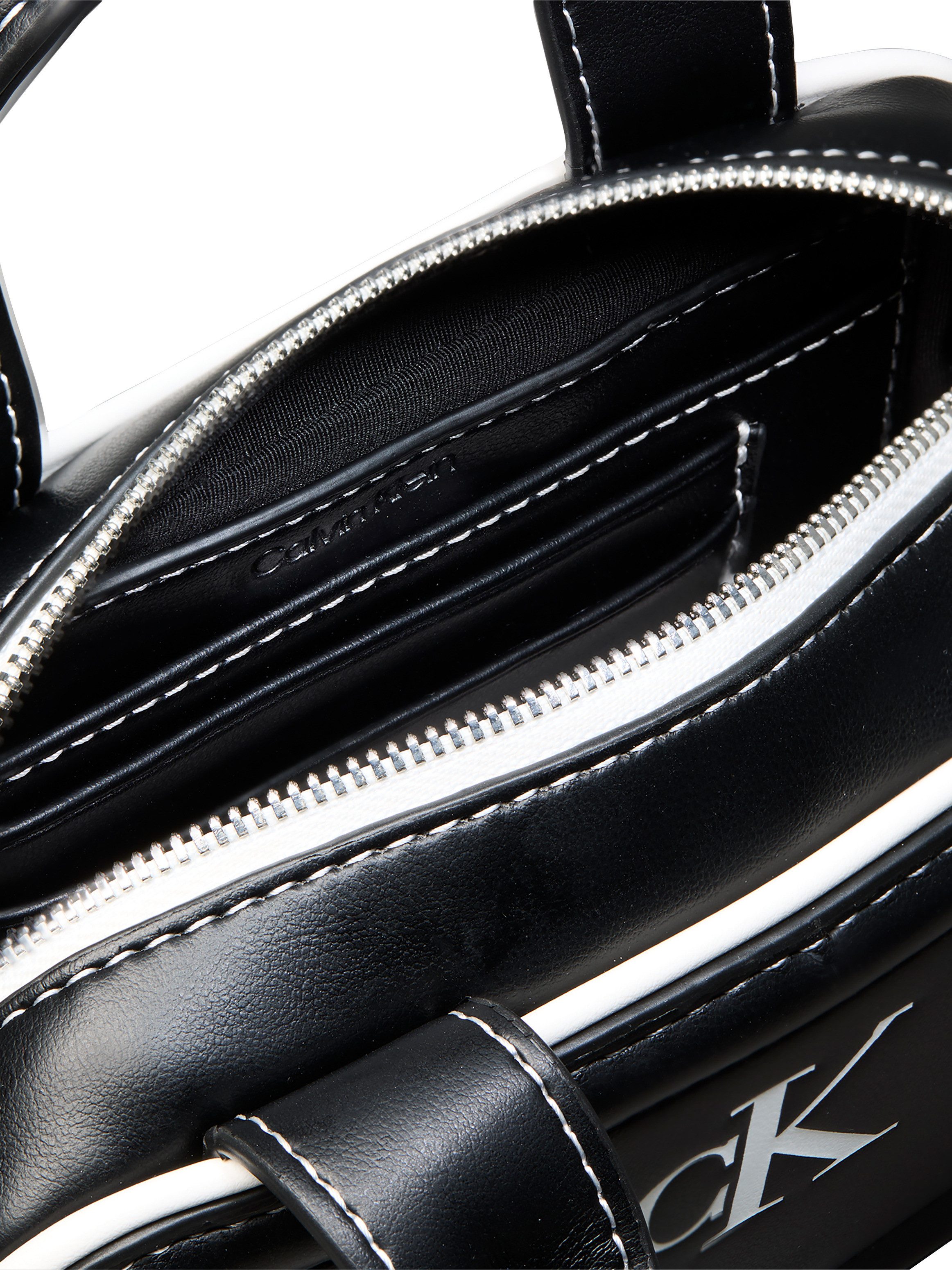 Calvin Klein Mini Bag CONTRAST CK MINI BAULETTO BAG, Mini Bag, Umhängetasche, Schultertasche im Kontrast-Look