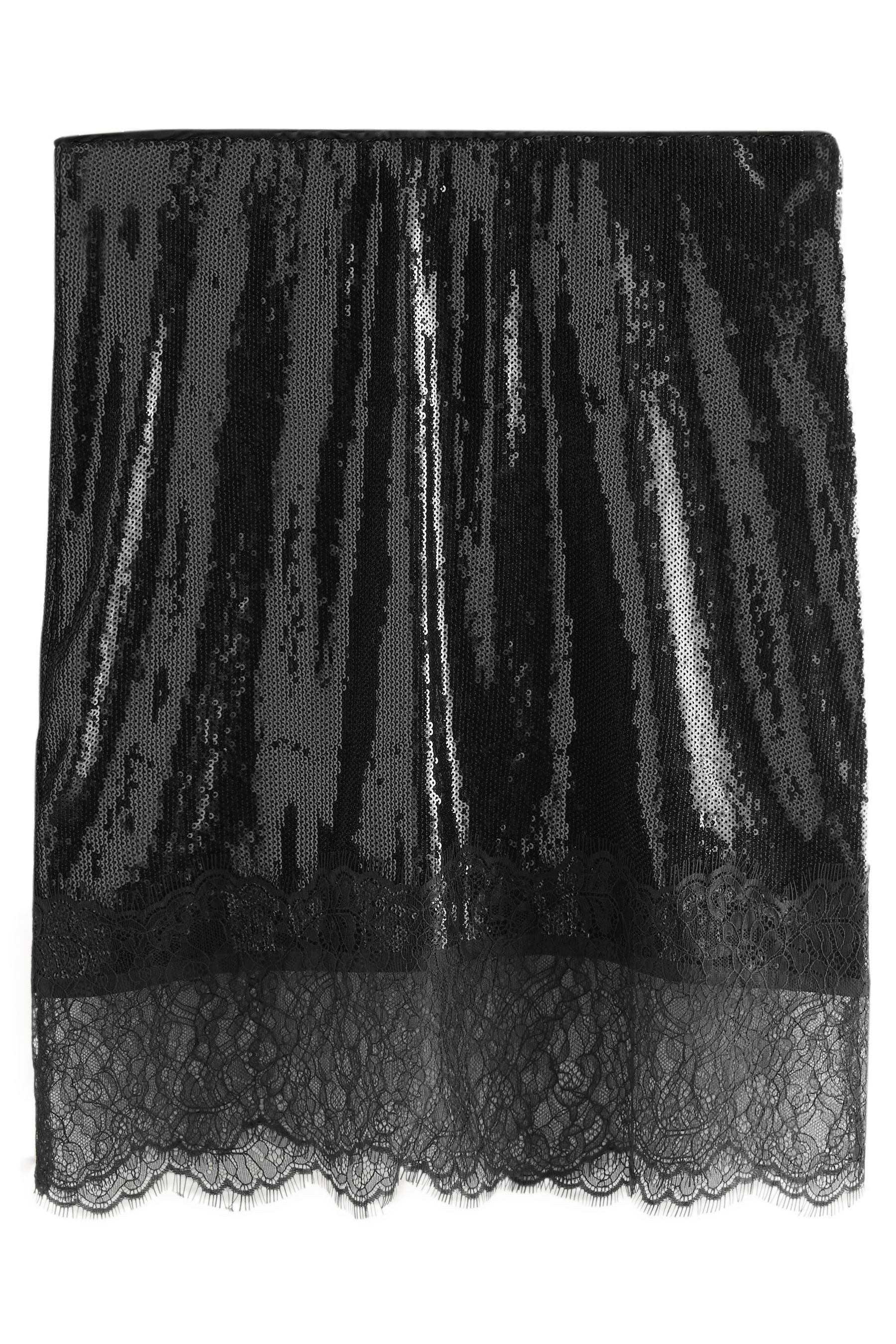 Next Paillettenrock Pailletten-Minirock mit Spitzenbesatz (1-tlg) günstig online kaufen