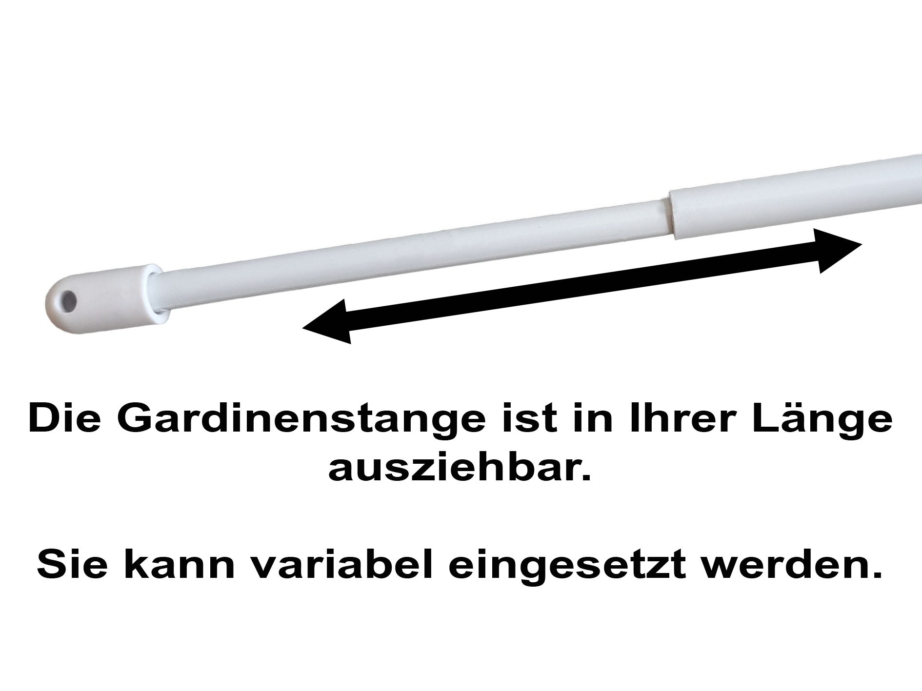 dekondo Vitragenstange Gardinenstange "Easy", weiß, rund, ausziehbar, klemm günstig online kaufen