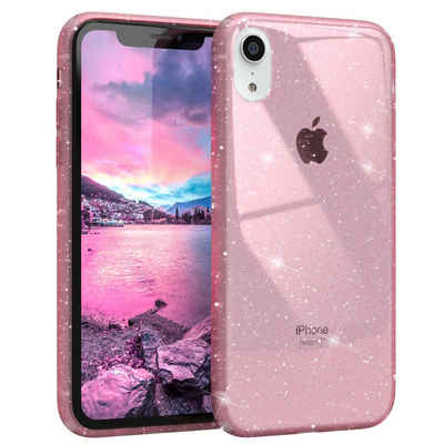 EAZY CASE Handyhülle Glitter Case für Apple iPhone XR 6,1 Zoll, Phone Case Silikonhülle kratzfest Girly Slimcover Handy Tasche Pink