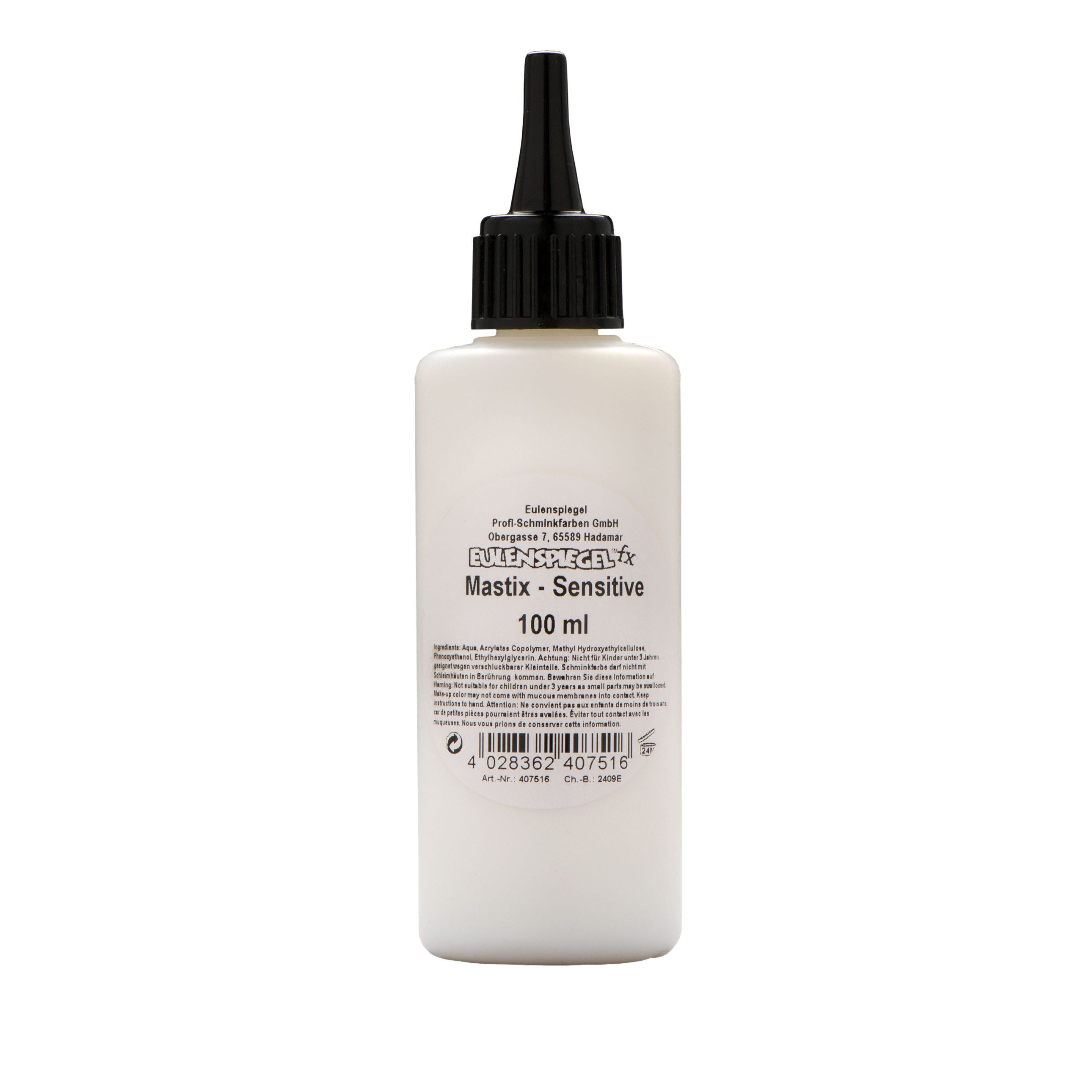 Theaterschminke Schminkzubehör Mastix Hautkleber Sensitiv 100ml Flasche