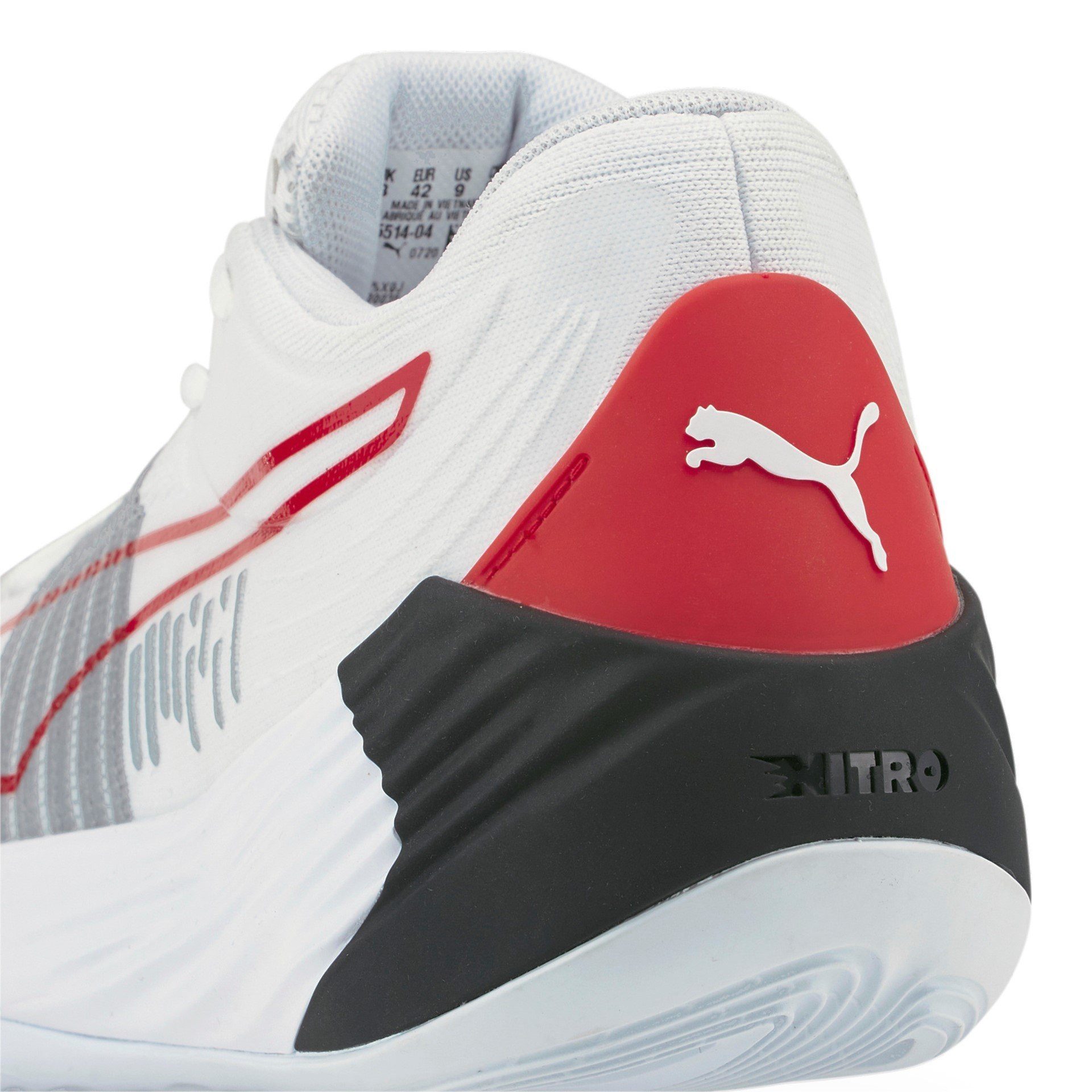 PUMA Hallen-Indoorschuhe Fusion Nitro weiss/rot Herren Badmintonschuh