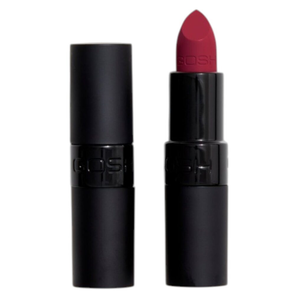 GOSH Lippenstift, Velvet Touch, cremefarbener Lippenstift, 007, Matt Cherry, 4 g