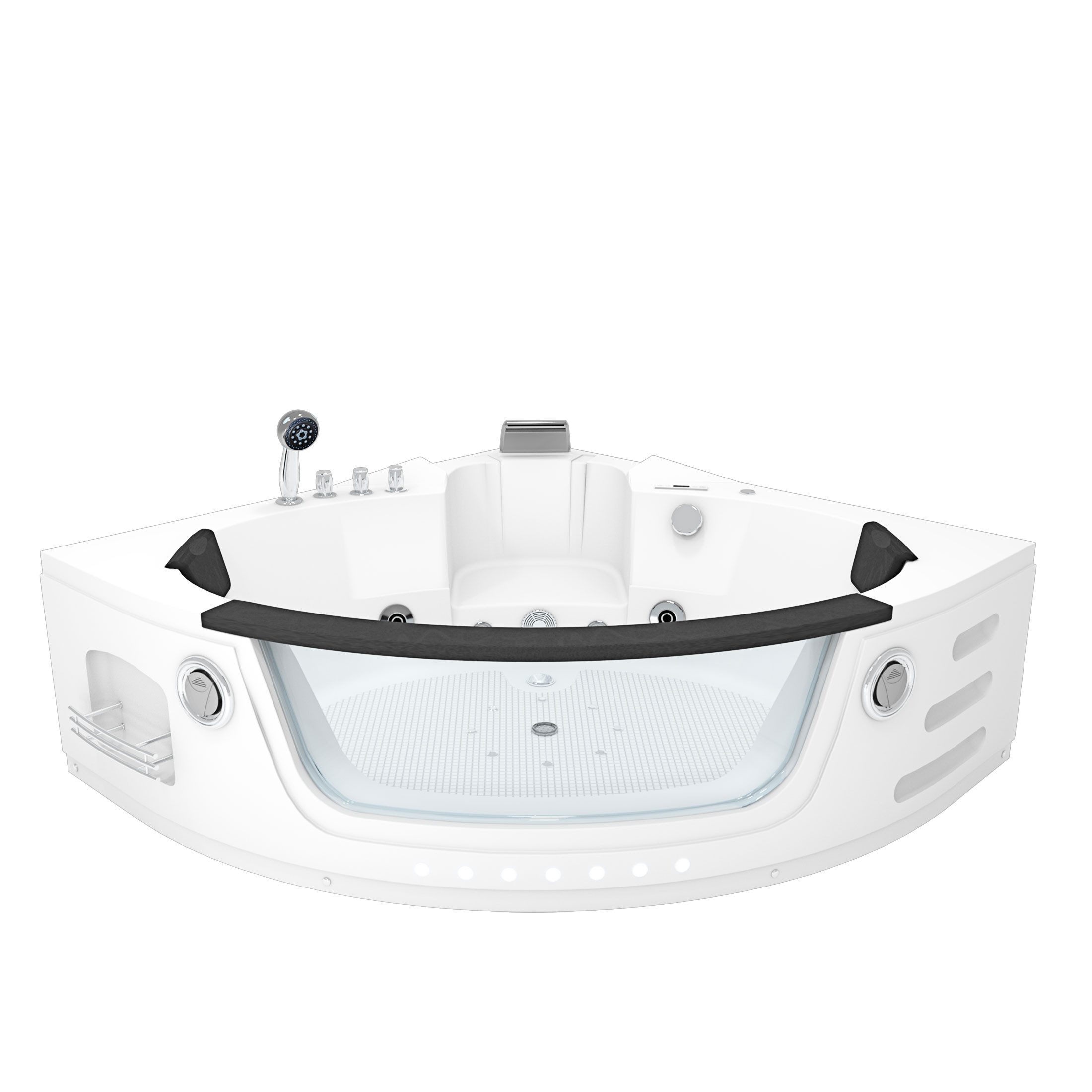 AcquaVapore Whirlpool-Badewanne Whirlpool Pool Badewanne Wanne W05H-TH 140x140cm, (1-tlg), mit Ablaufgarnitur