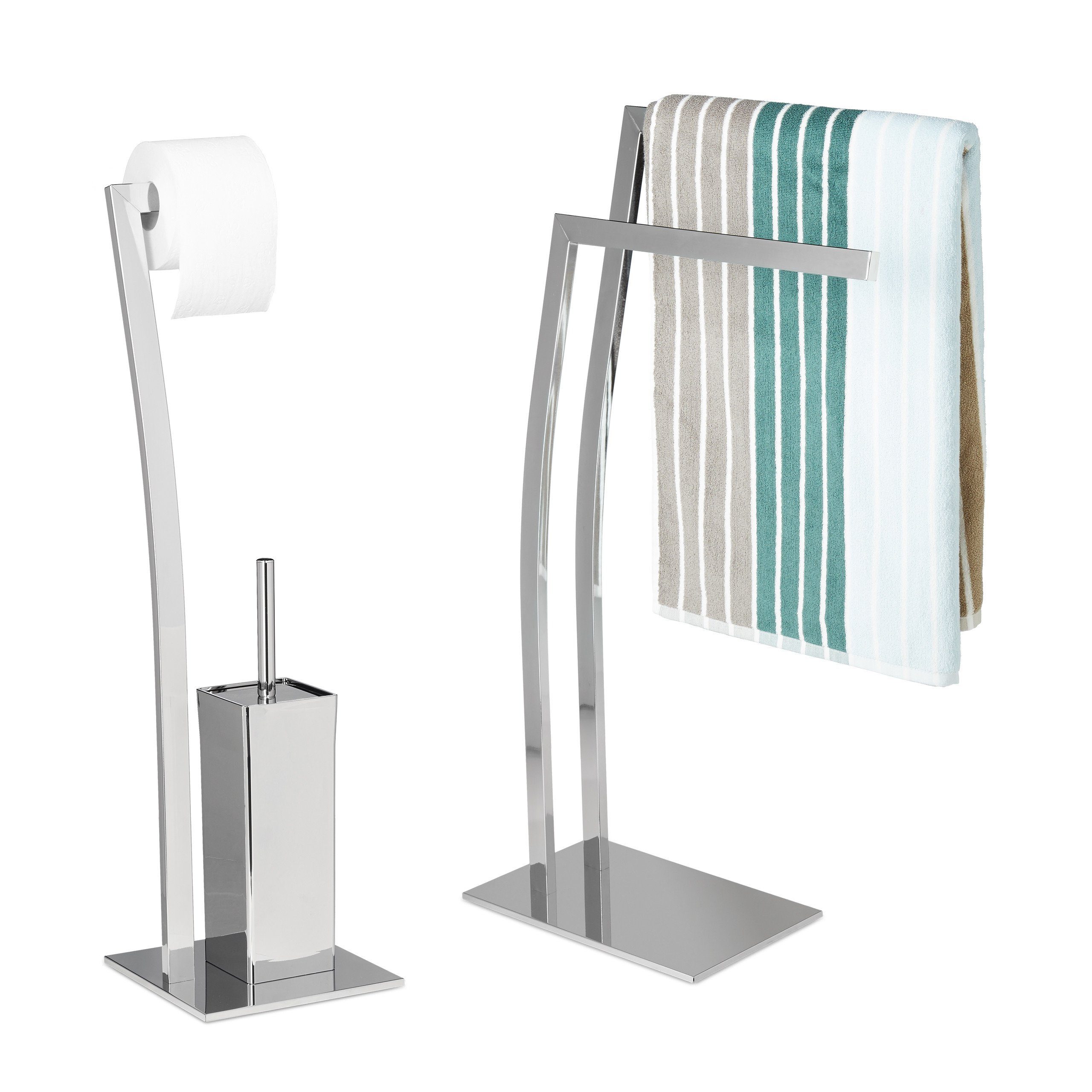 relaxdays Handtuchständer 2 tlg. Badezimmerset günstig online kaufen