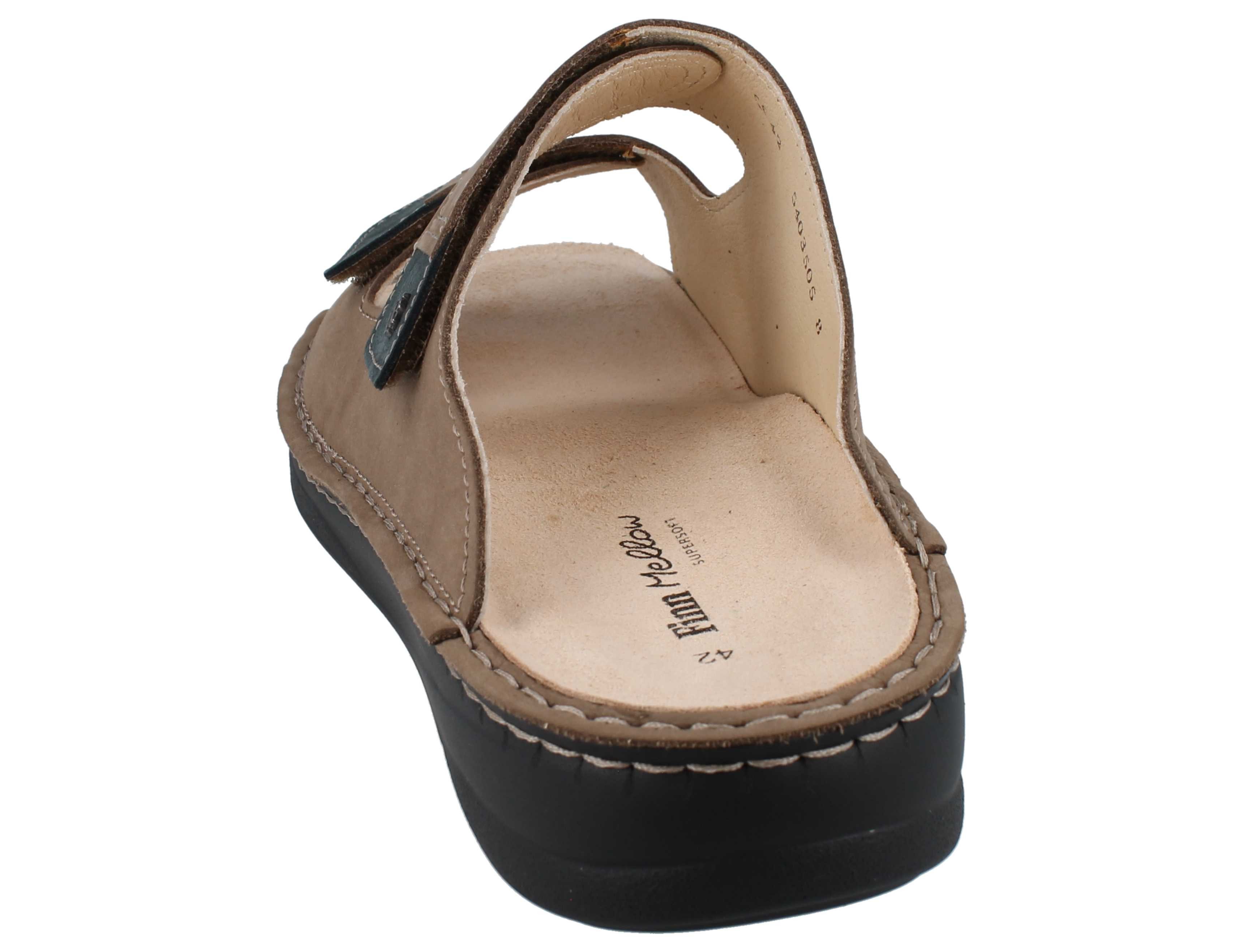 Finn Comfort FINN COMFORT Psara Herren Pantolette beige Nubukleder - Größe: 46 Hausschuh Wechselfußbett