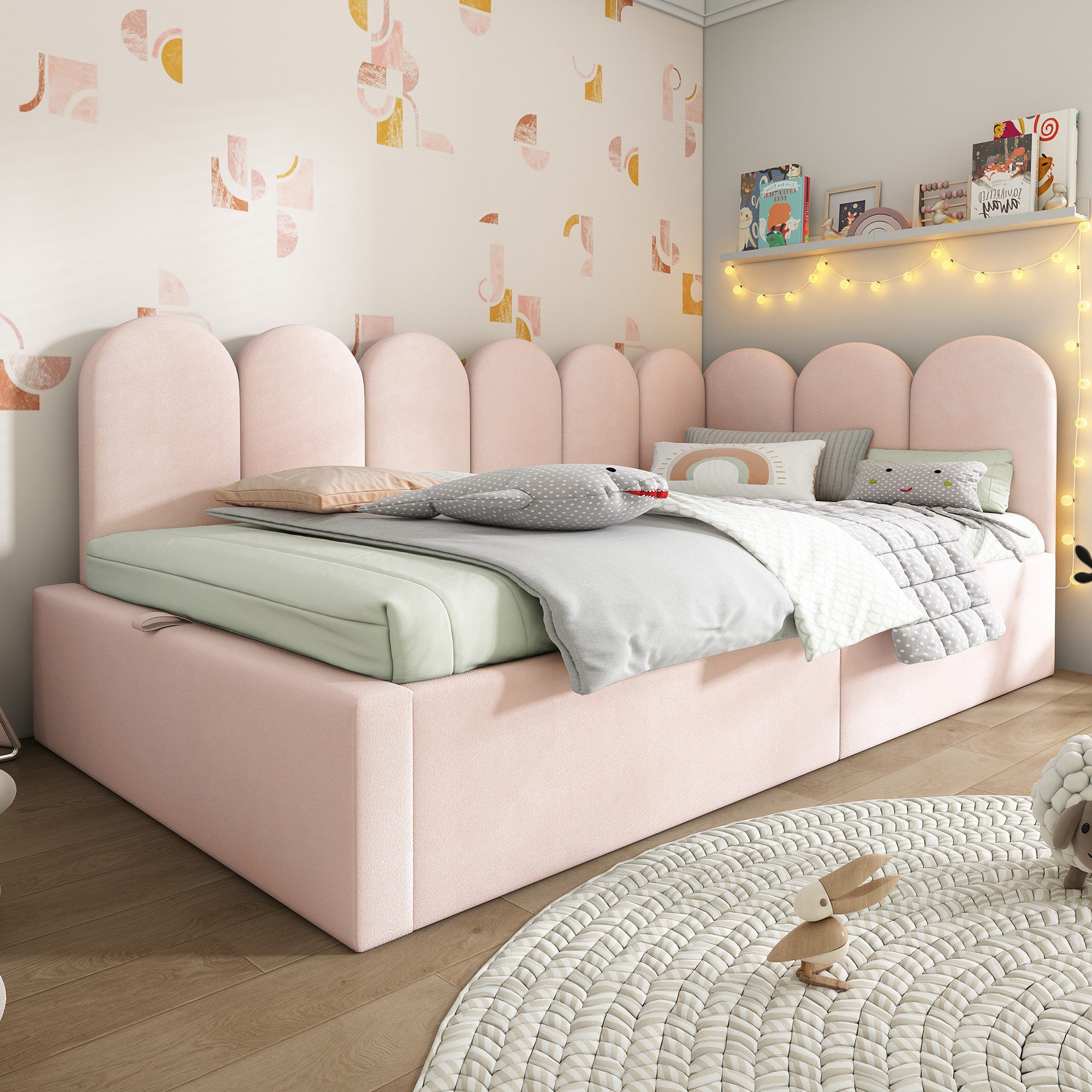 STILVORA Schlafsofa Schlafsofa 90x200cm Tagesbett ausziehbar mit Bettkasten Daybettt, Daybett, Tagesbett, Schlafsofa 1 Teile, 90x200 cm