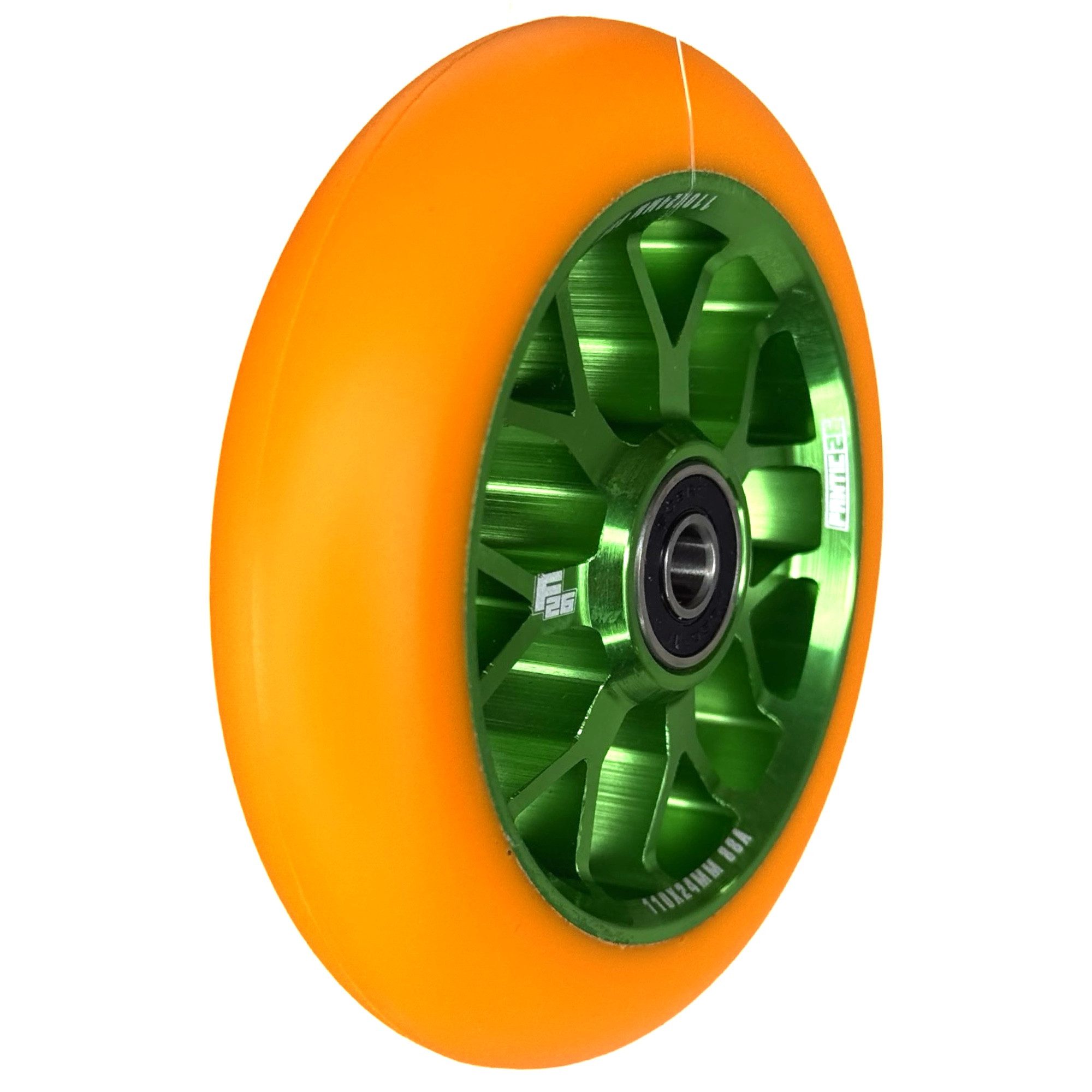 Fantic26 Stuntscooter Fantic26 Spy7 Stunt-Scooter Rolle 110mm Abec11 Grün/Pu Orange