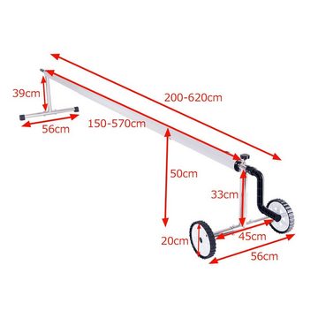 COSTWAY Pool-Abdeckplane Poolaufroller, 1,5m bis 5,7m verstellbar