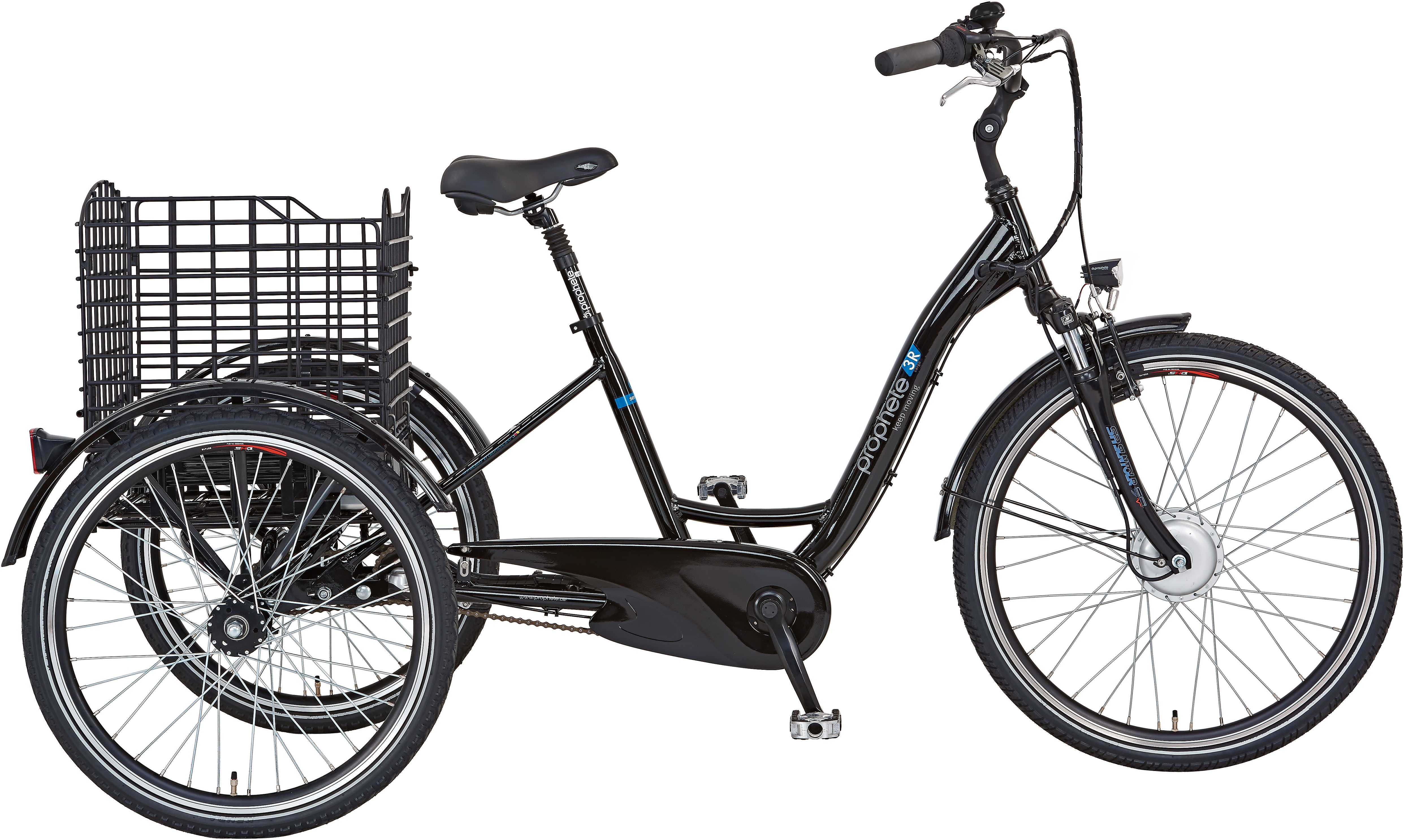 Prophete E-Bike Dreirad CARGO 3R, 3 Gang Shimano Nexus Schaltwerk, Nabenschaltung, Frontmotor, 497 Wh, Pedelec, Elektrofahrrad für Damen u. Herren