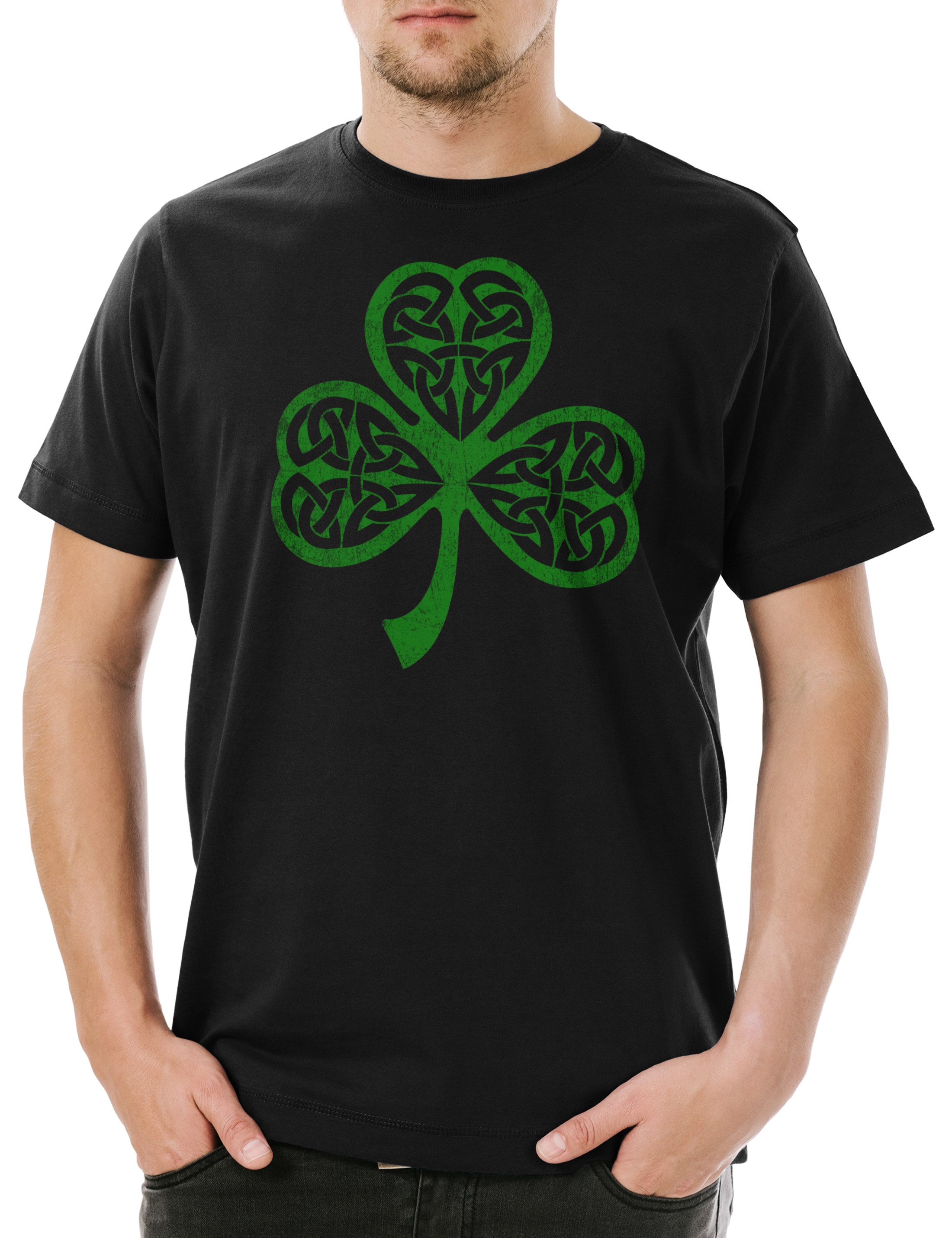 Print-Shirt Shamrock Irish Knot II Herren T-Shirt Cloverleaf Irland Ireland