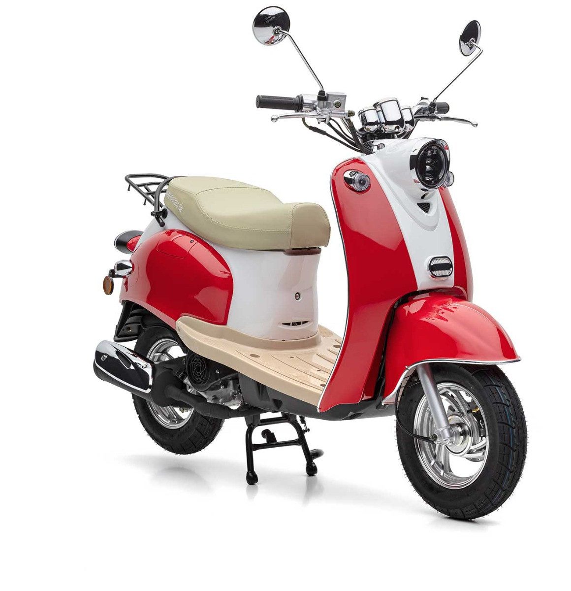 Nova Motors Motorroller Nova Motors Retro Star rot-weiß, 45km/h, 49,6 ccm, 45 km/h, Euro 5+