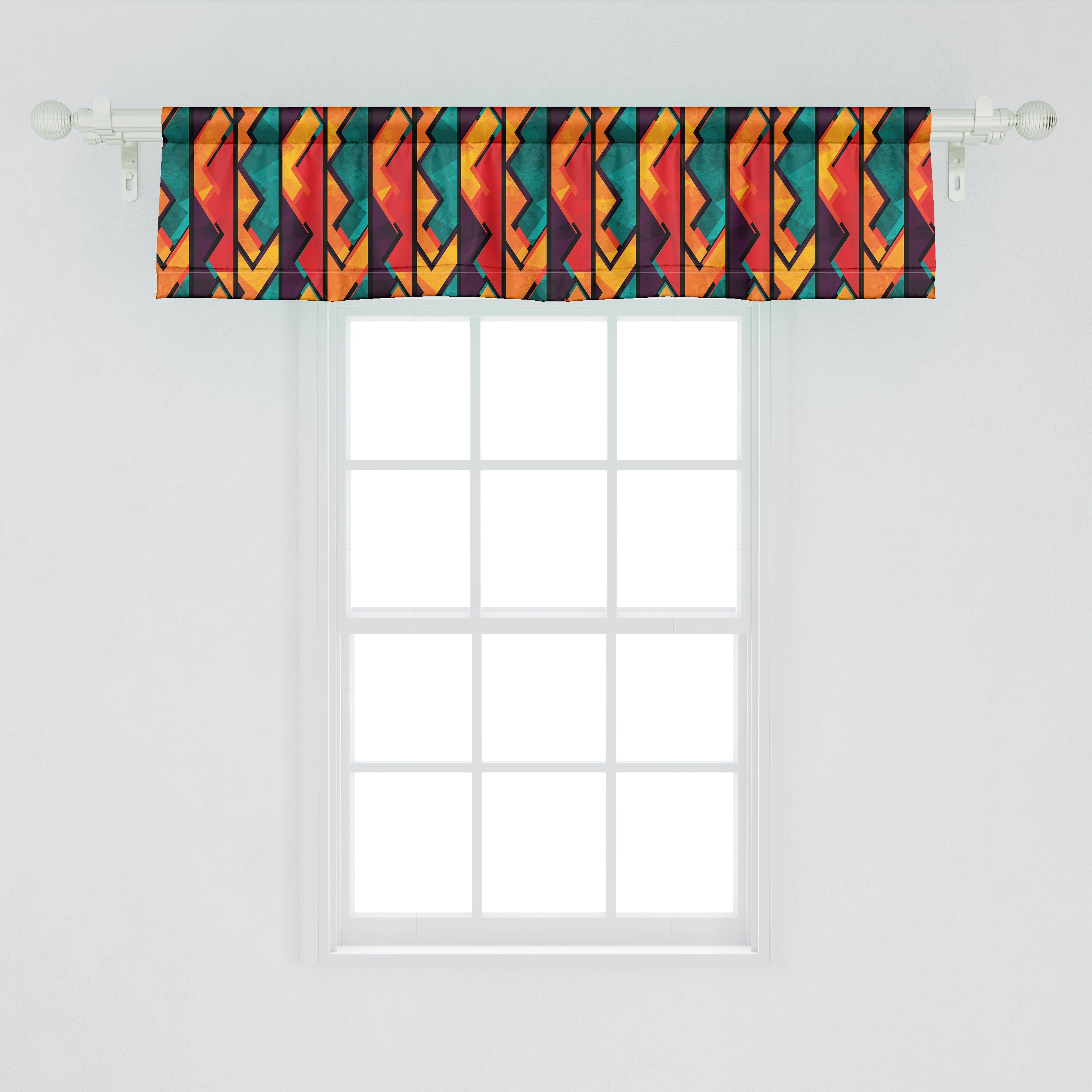 Stangentasche, Vorhang Schlafzimmer Volant Dekor Küche Abakuhaus, mit Antique Grunge Scheibengardine Mosaic Microfaser, für