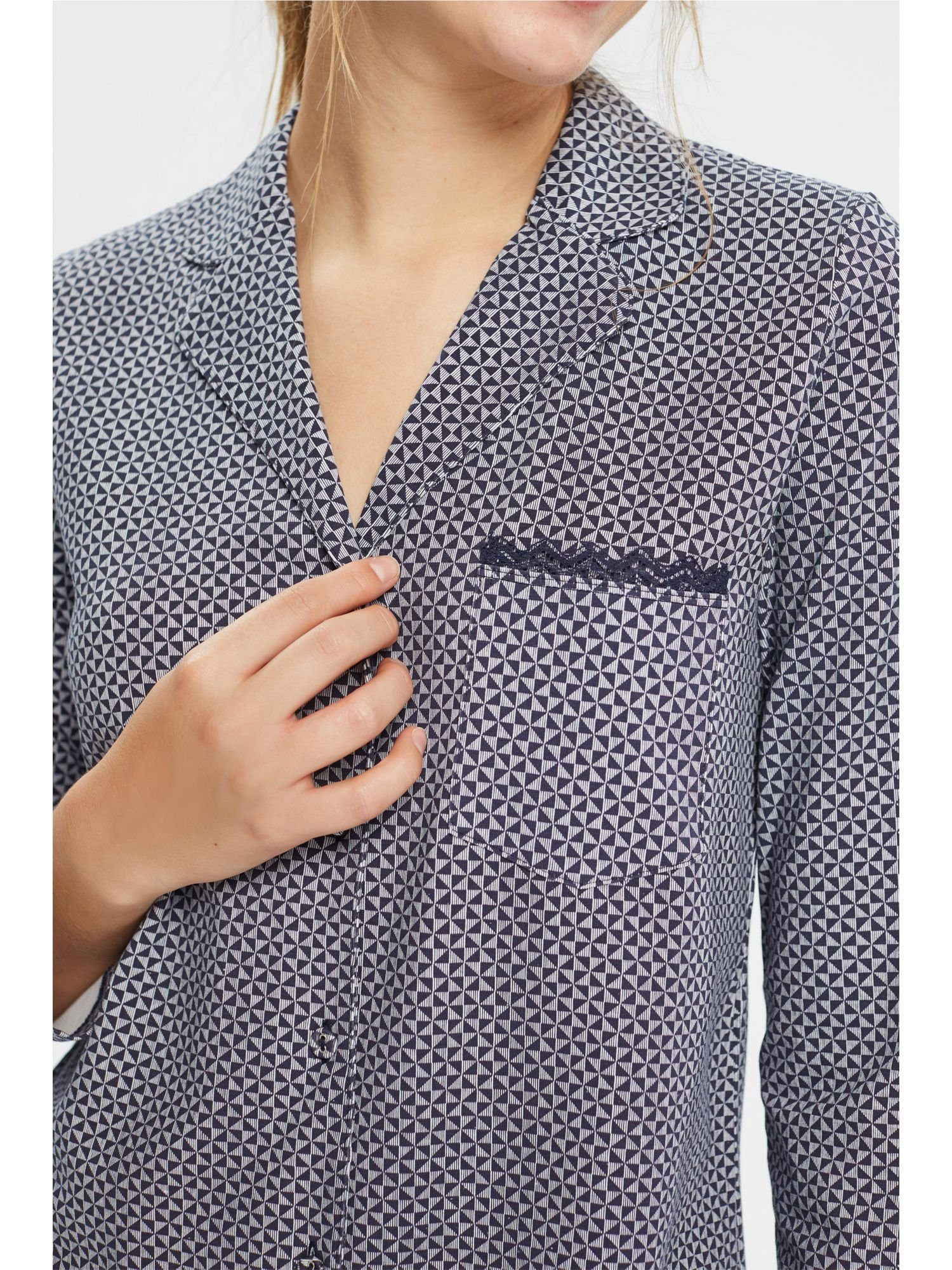 Esprit Nachthemd Jersey-Nachthemd mit NAVY Print