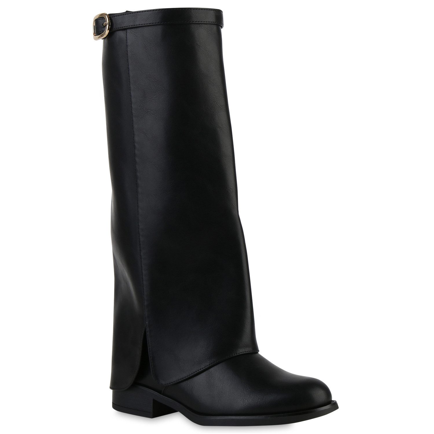 VAN HILL 841788 Stiefel Damen Gefüttert Klassische Stiefel Schnallen Leder-Optik